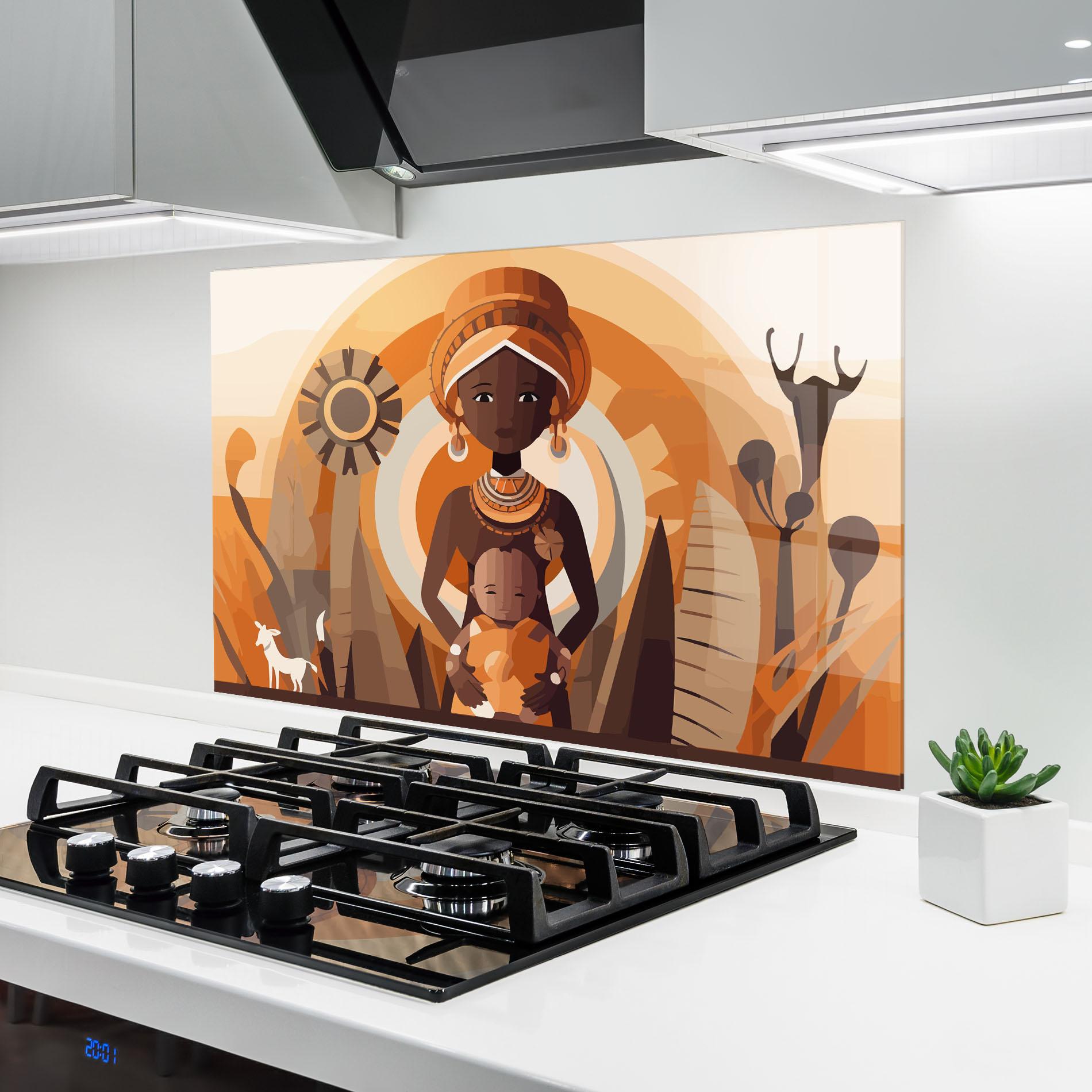 Konyhai üveg hátfal African Baby mockup 6