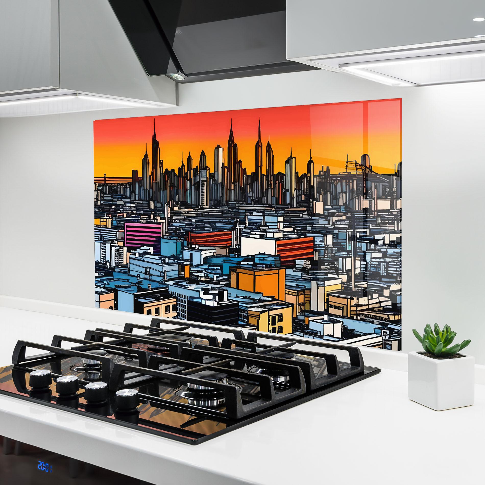 Konyhai üveg hátfal African Skyline mockup 6