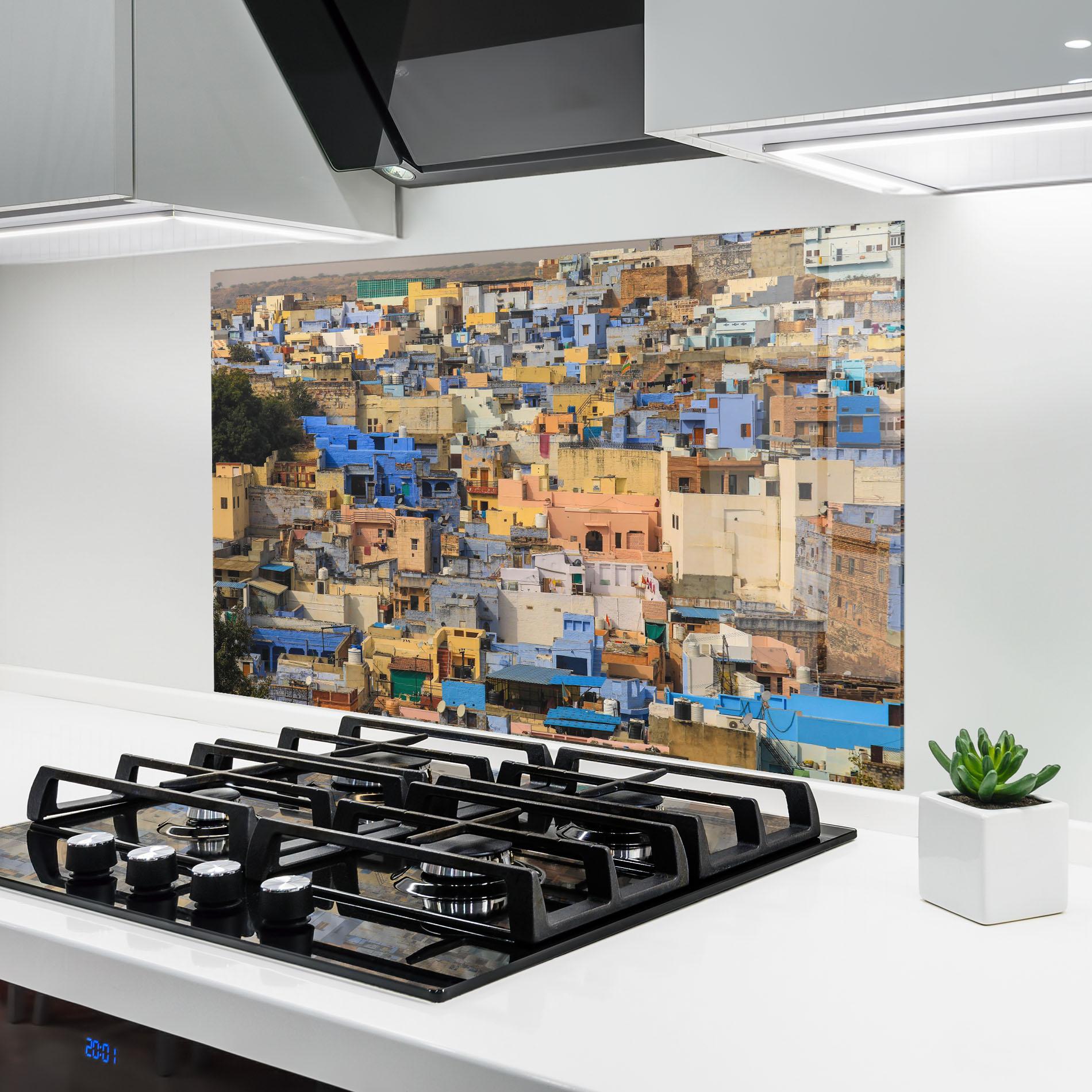 Konyhai üveg hátfal Rajasthan View India mockup 6