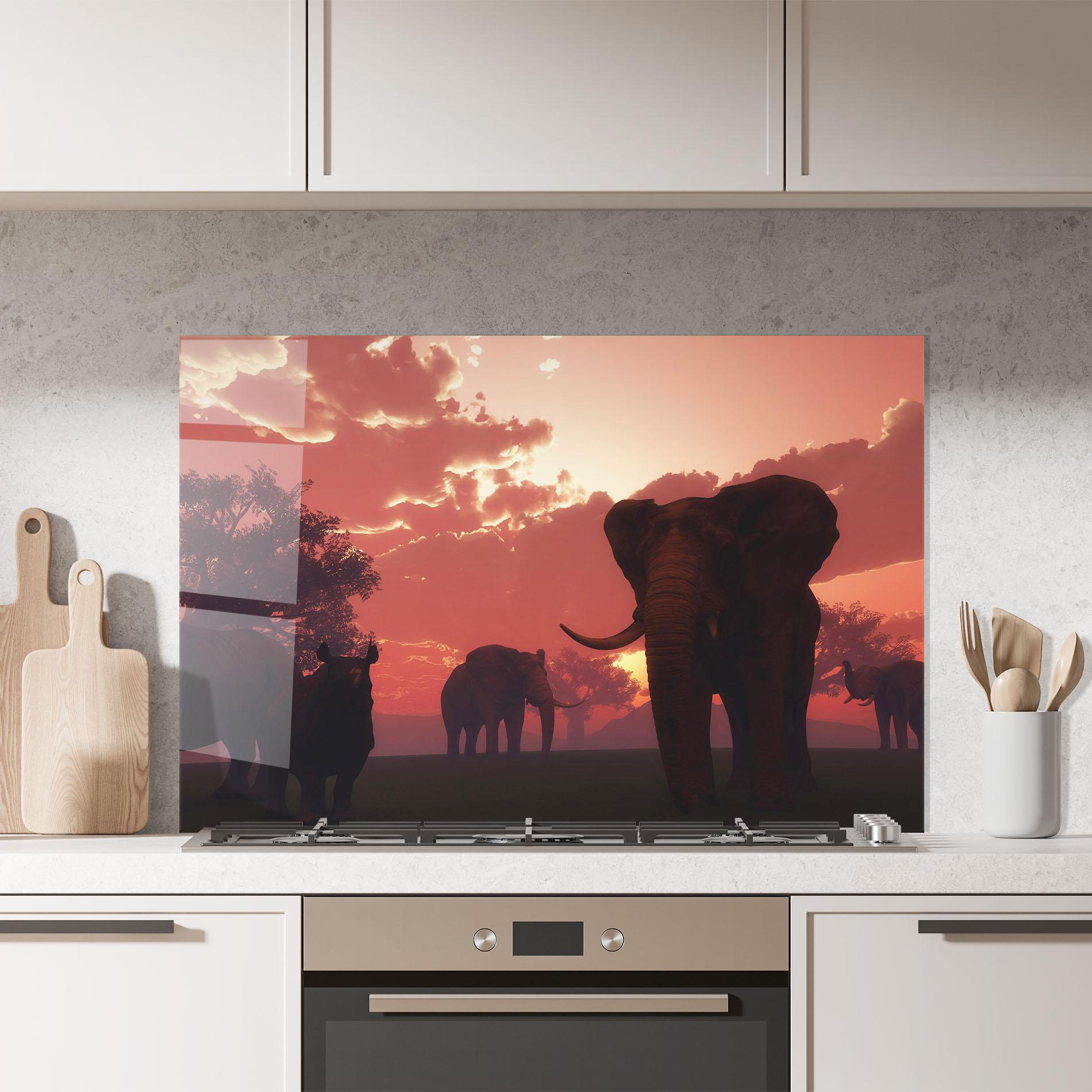 Konyhai üveg hátfal African Elephant View mockup 7