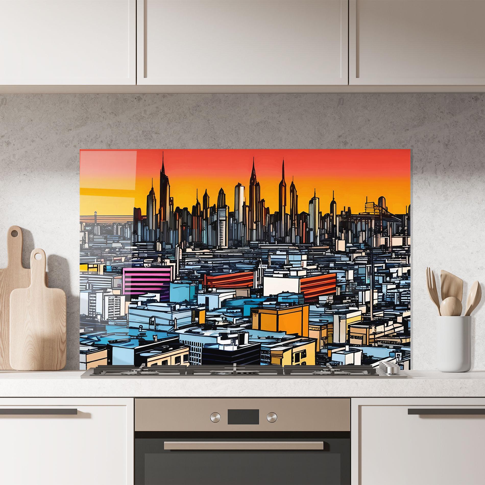 Konyhai üveg hátfal African Skyline mockup 7