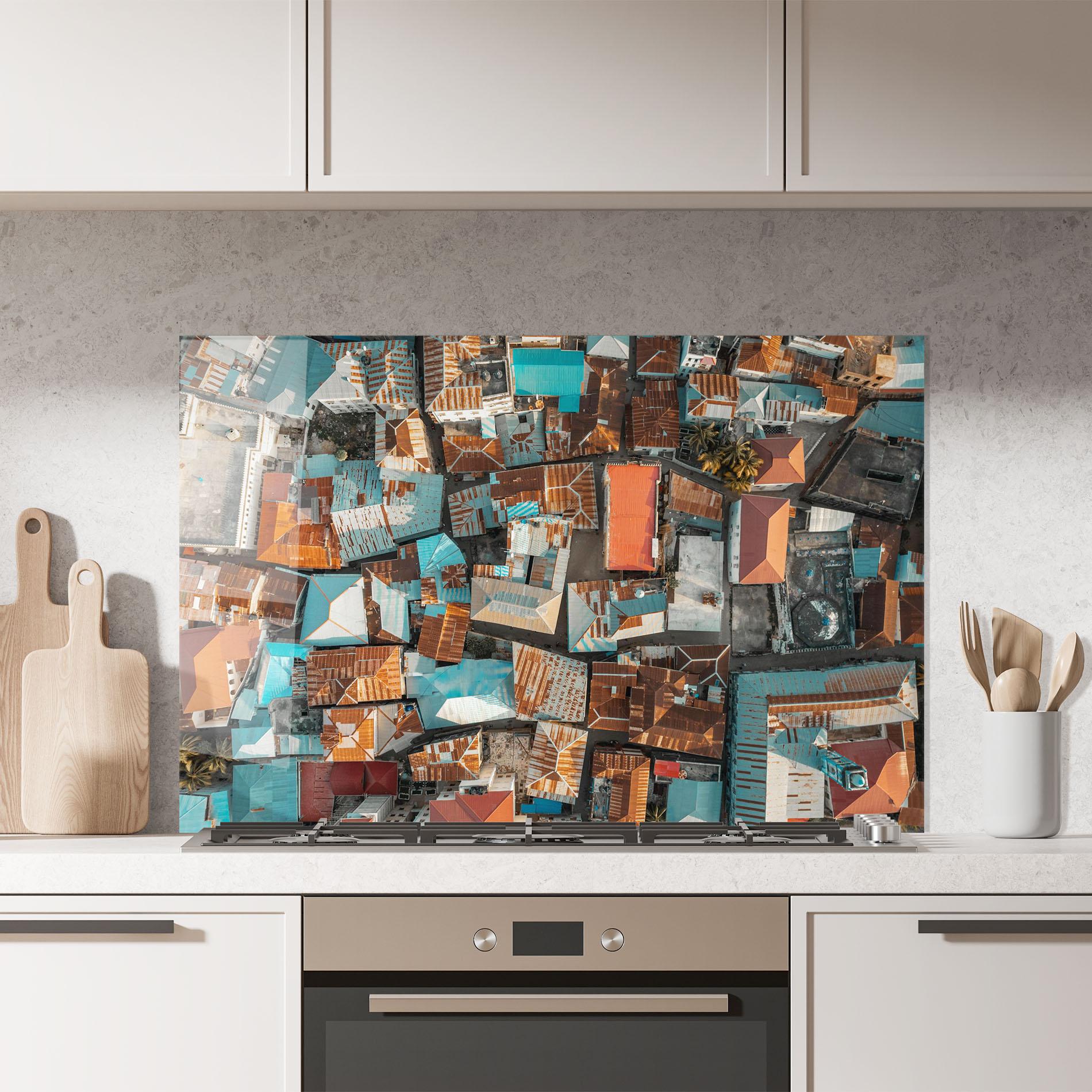 Konyhai üveg hátfal Island Tanzania mockup 7