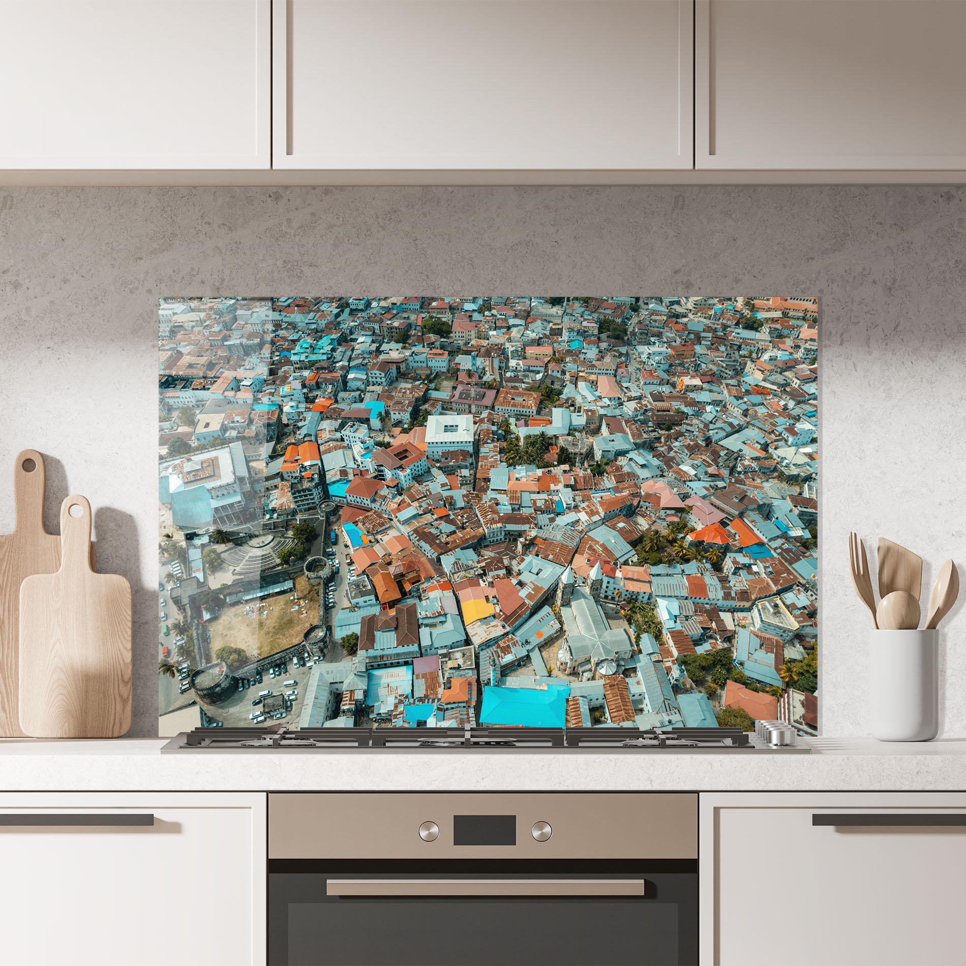 Konyhai üveg hátfal Island View Tanzania mockup 7