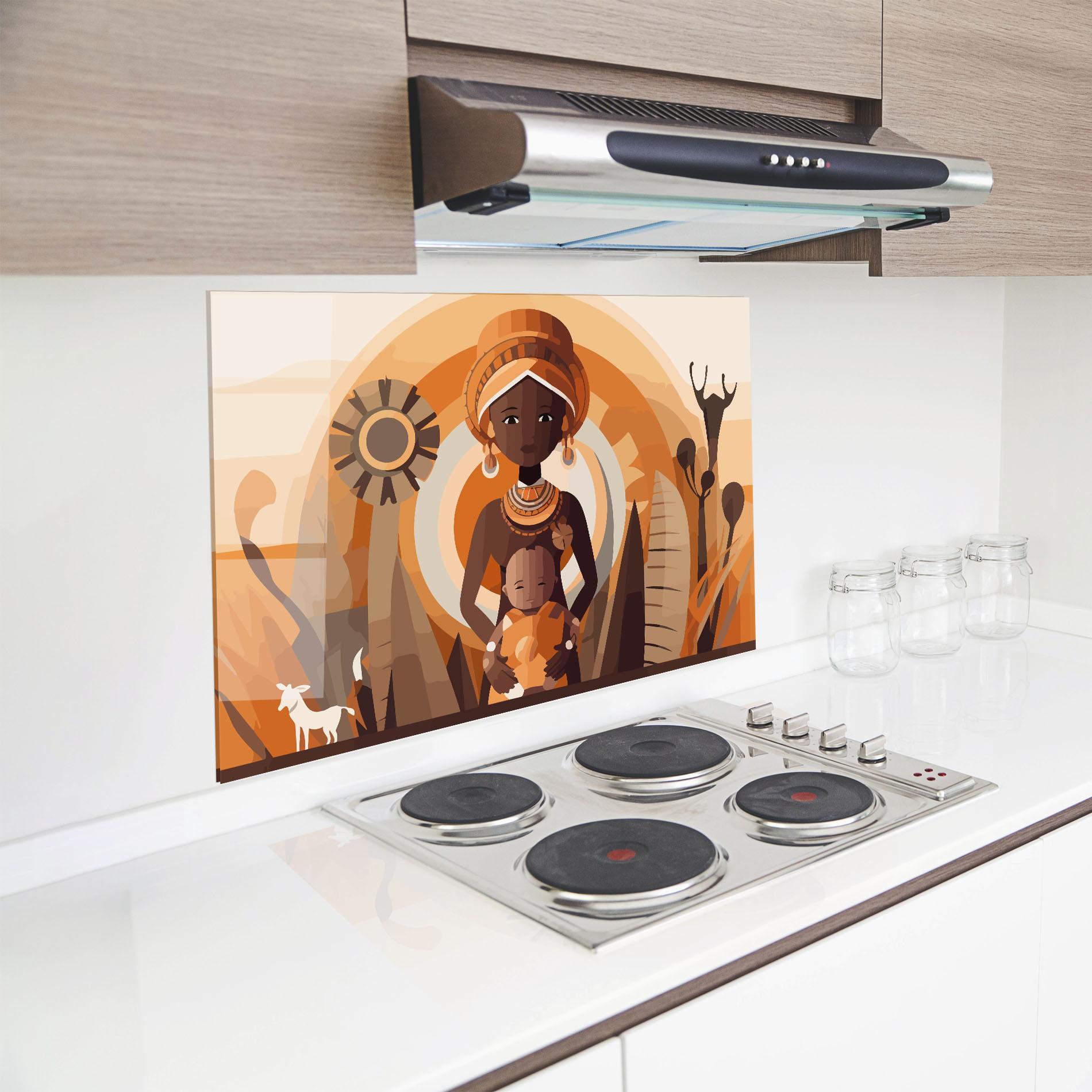 Konyhai üveg hátfal African Baby mockup 8