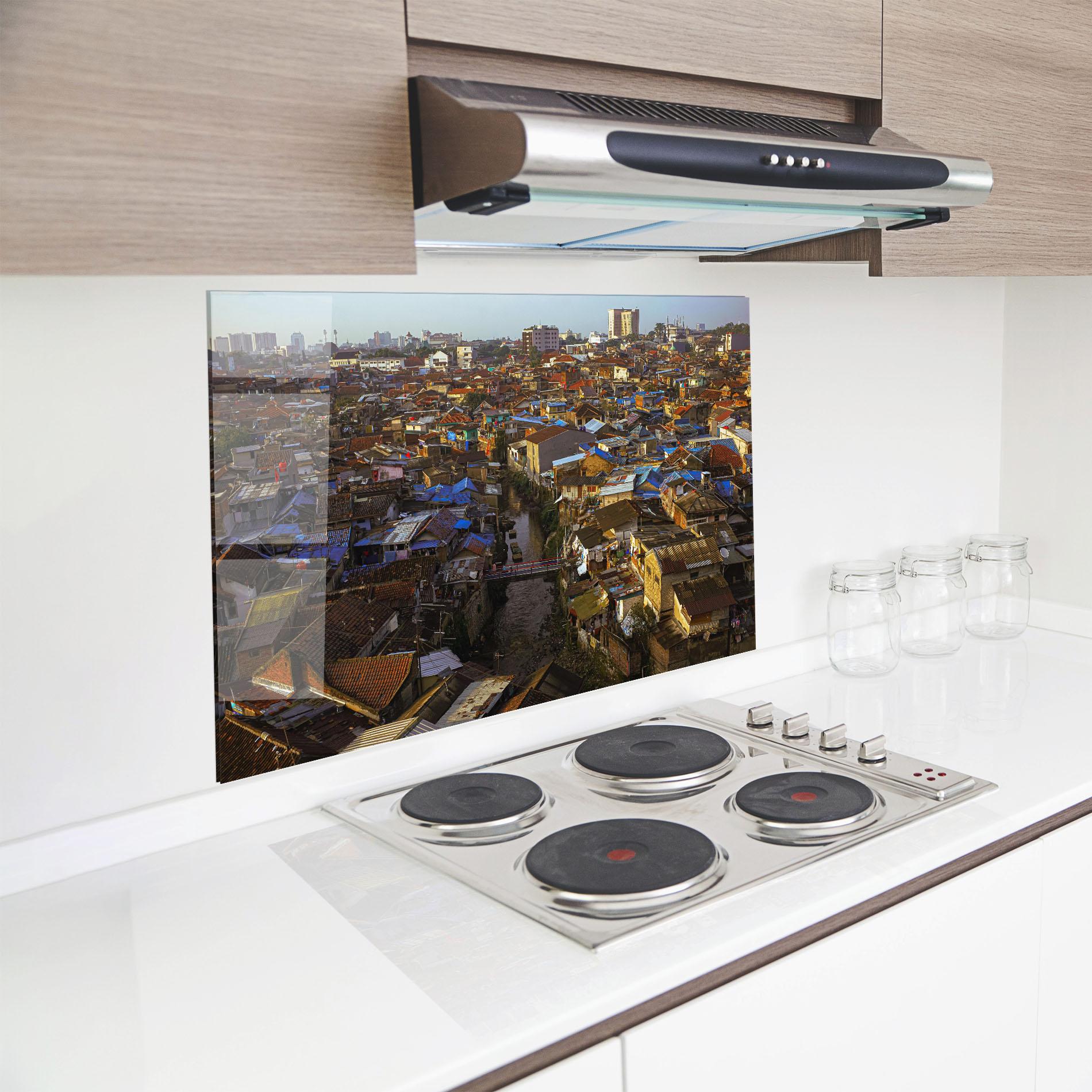 Konyhai üveg hátfal Bandung Golden Hour mockup 8