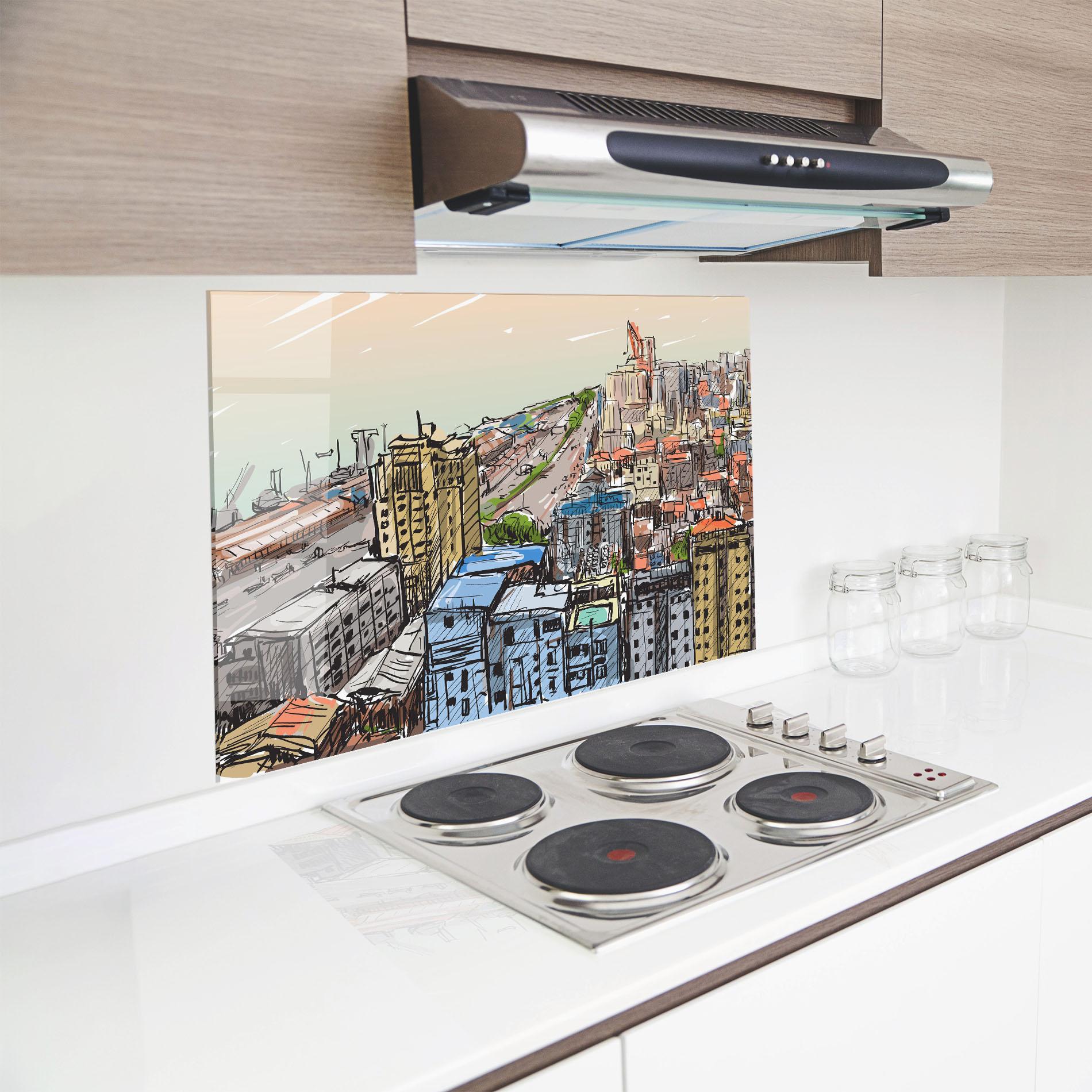 Konyhai üveg hátfal Big African City mockup 8