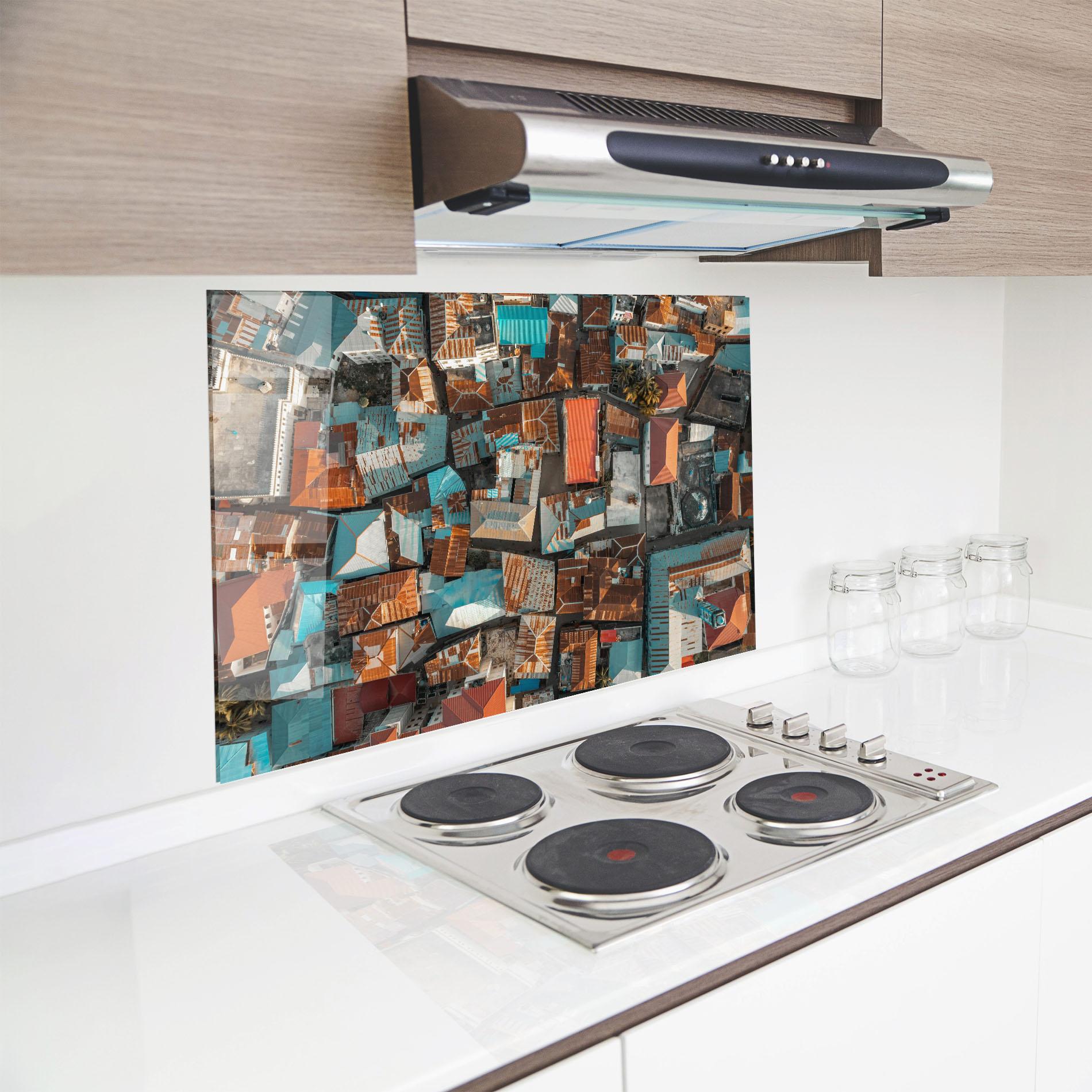 Konyhai üveg hátfal Island Tanzania mockup 8