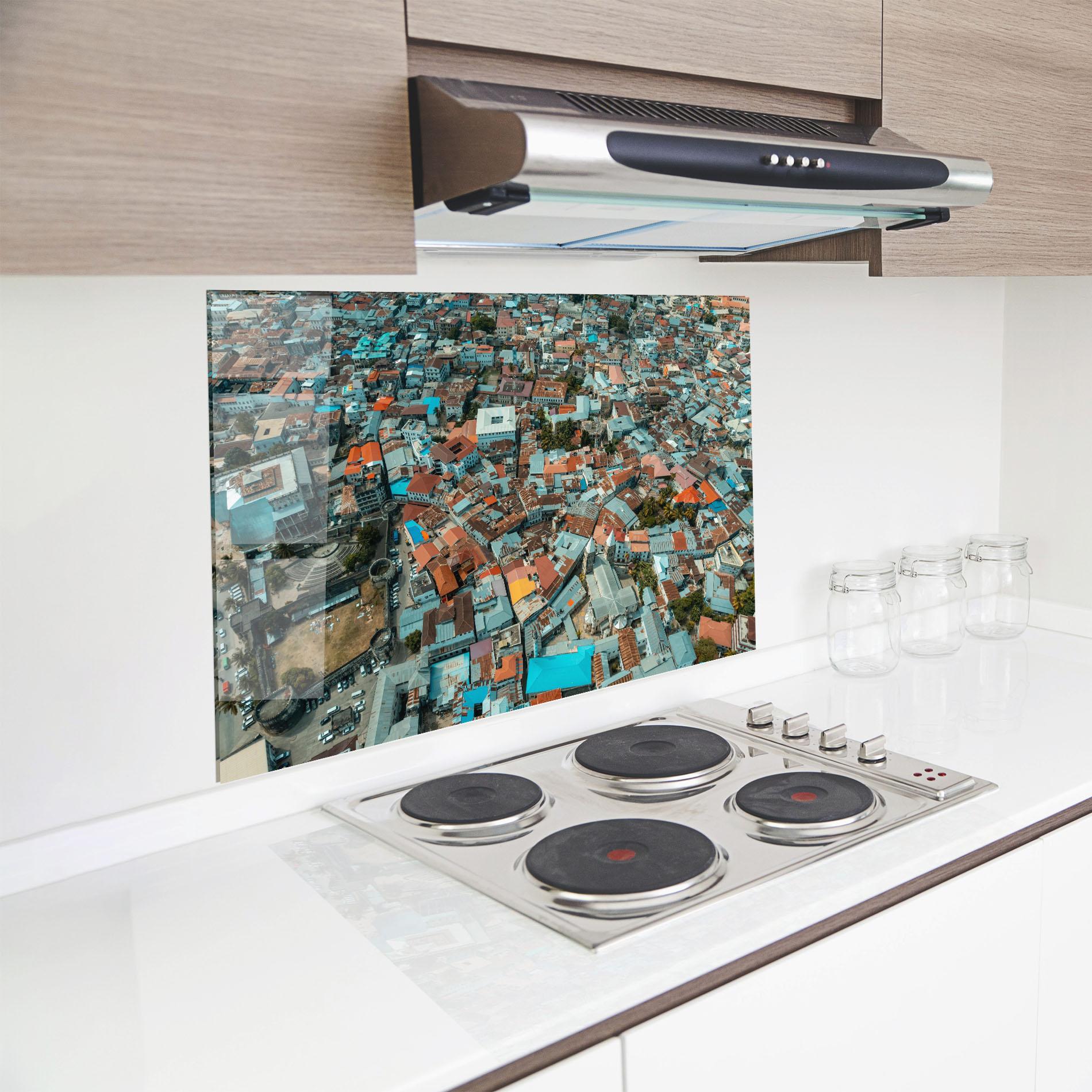 Konyhai üveg hátfal Island View Tanzania mockup 8