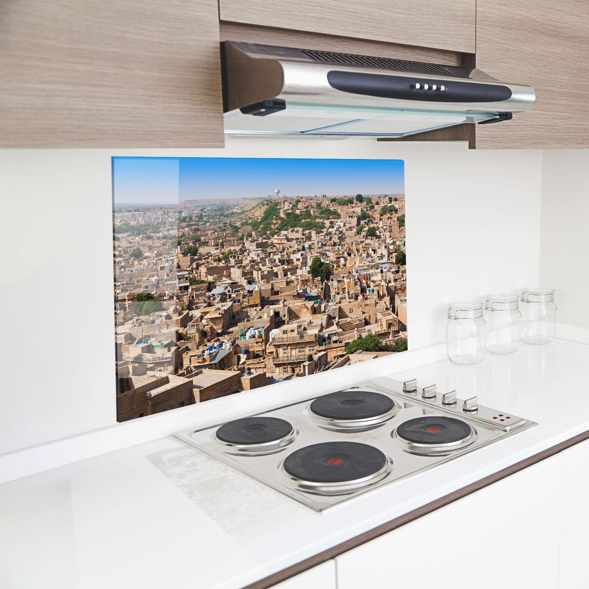 Konyhai üveg hátfal Jaisalmer Panorama View mockup 8