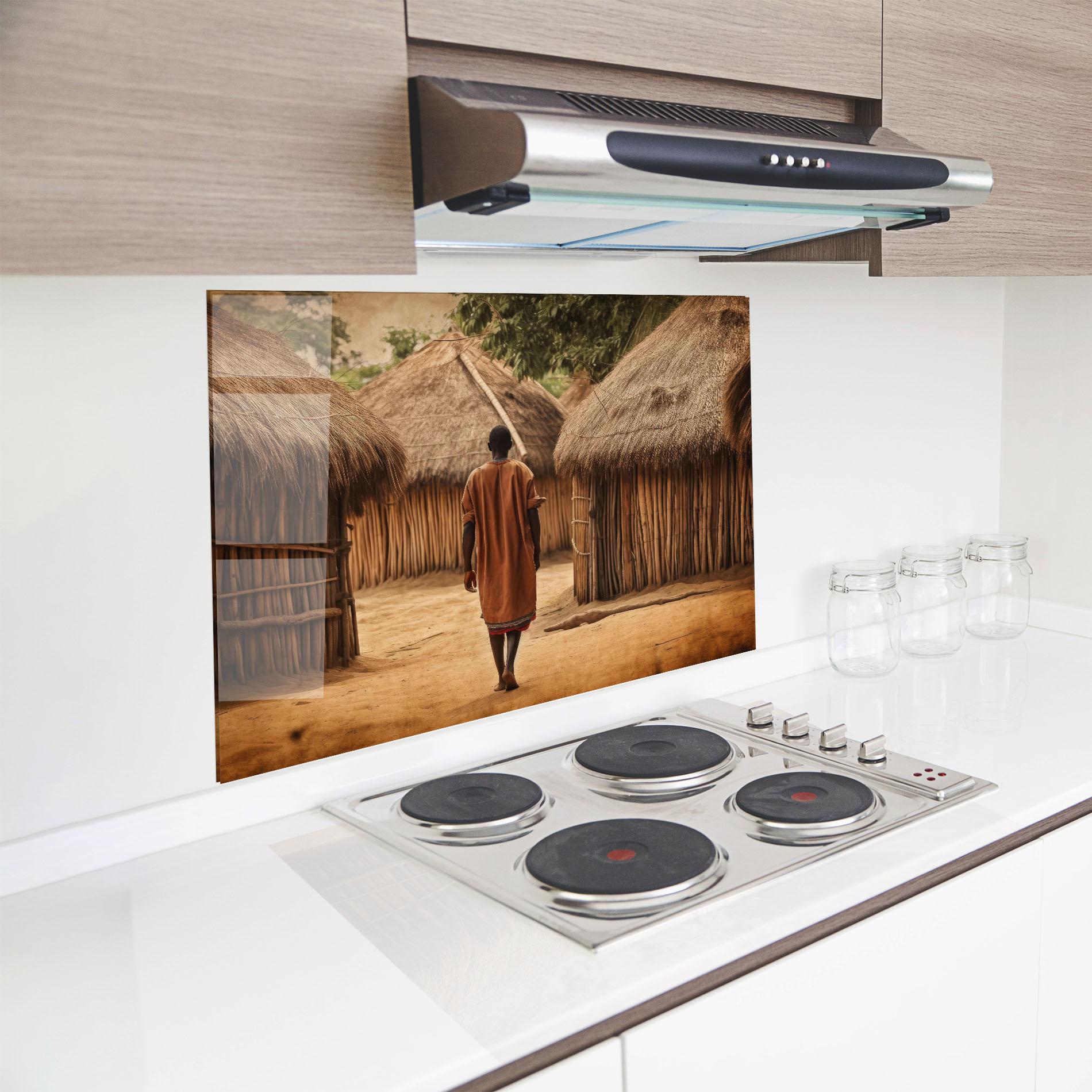 Konyhai üveg hátfal Native Strong Man mockup 8