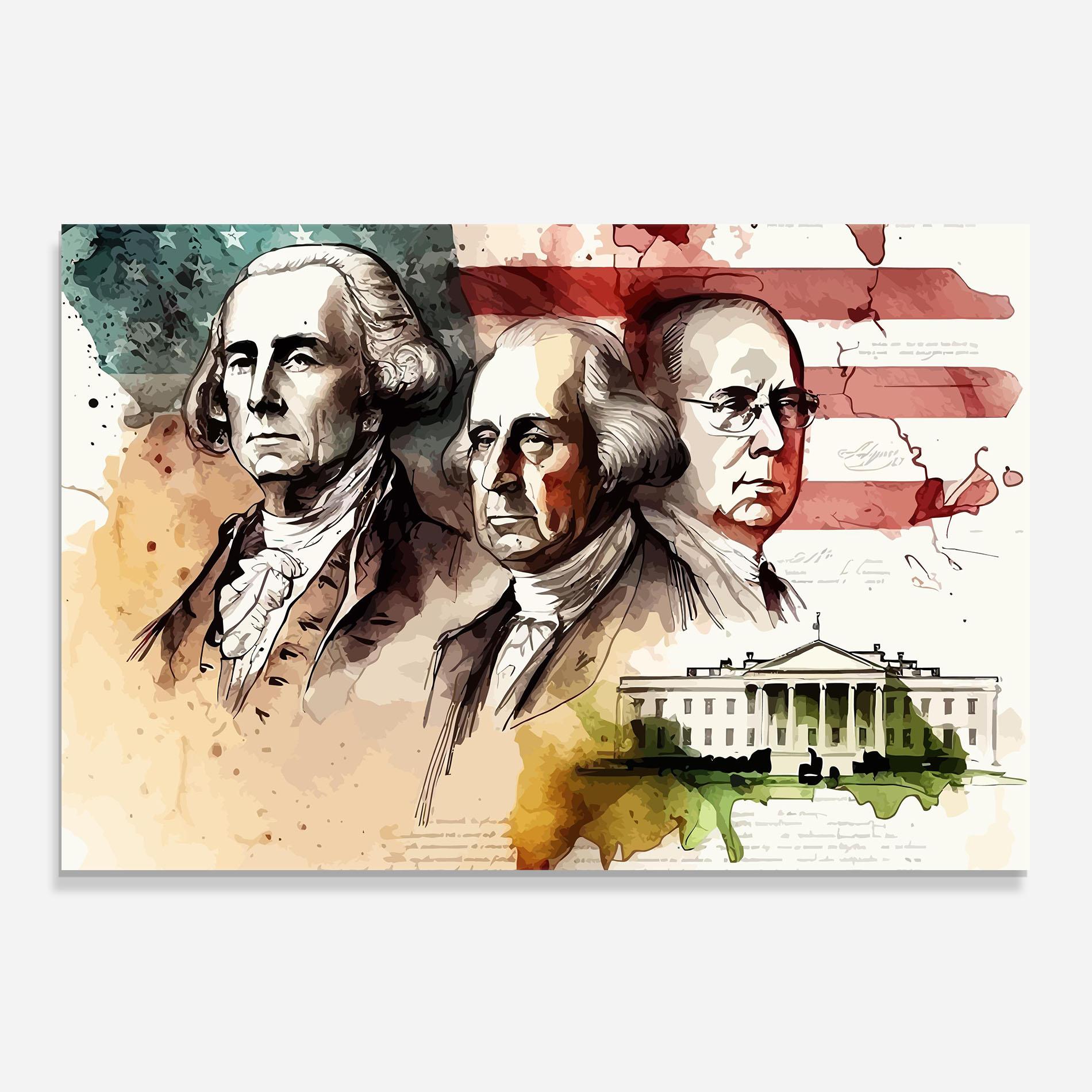 Konyhai üveg hátfal American Art Flag mockup 0