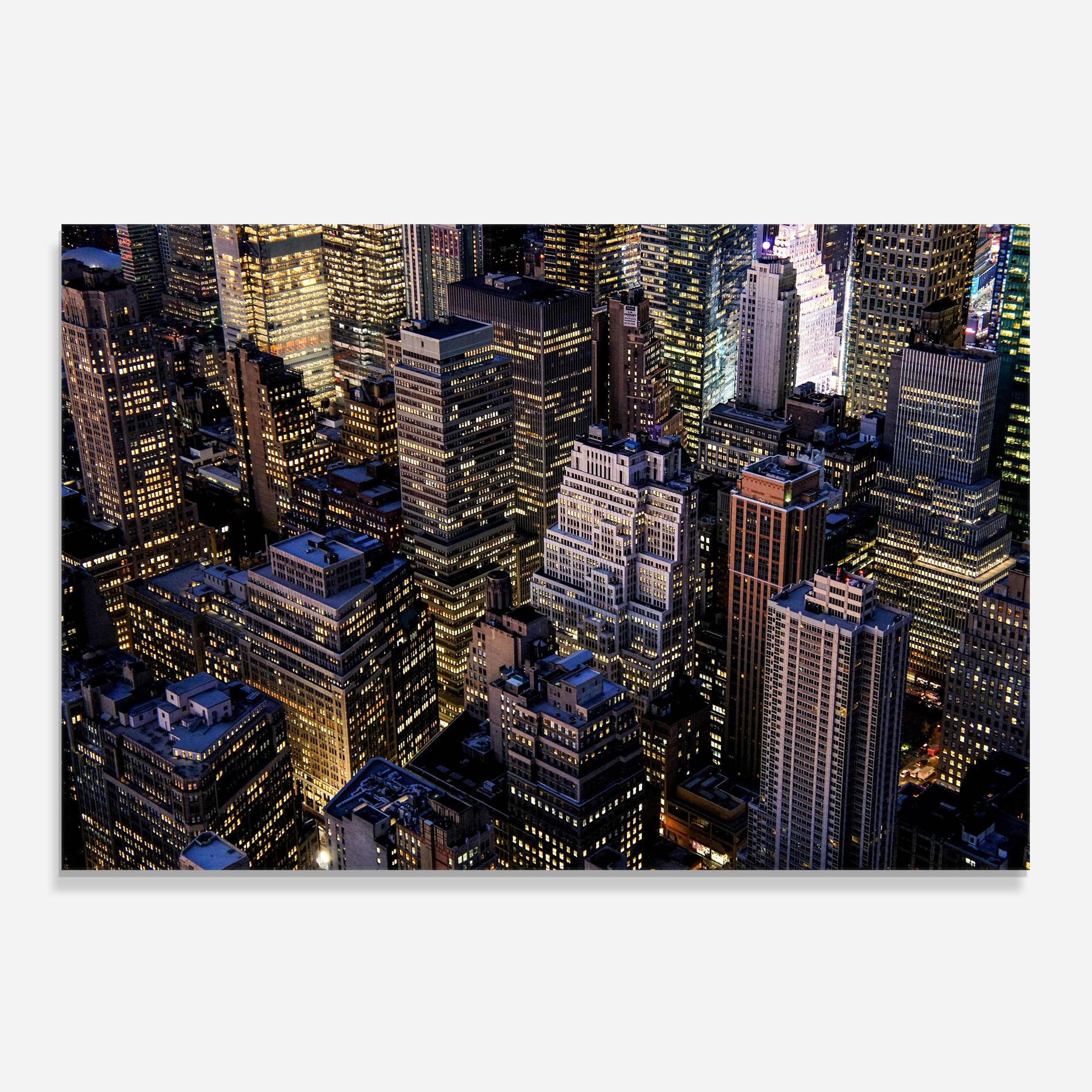 Konyhai üveg hátfal Blue Gold Skylines mockup 0