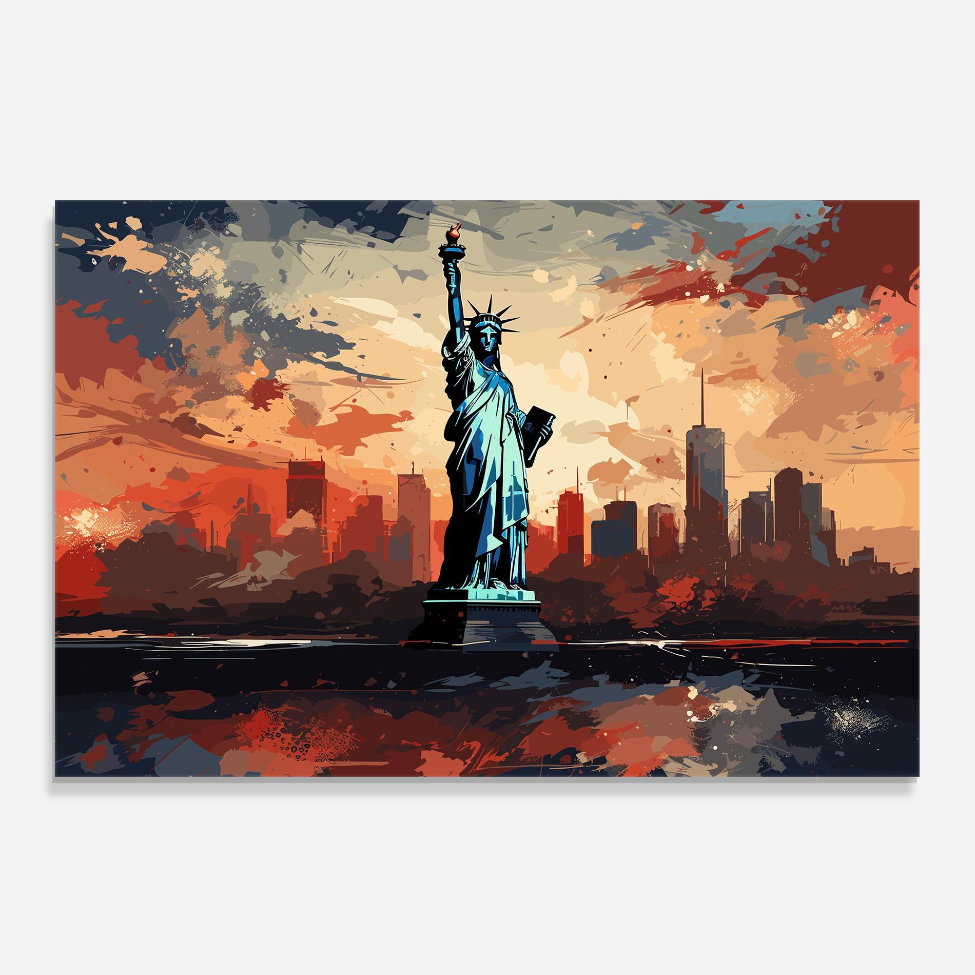 Konyhai üveg hátfal United States Statue mockup 0