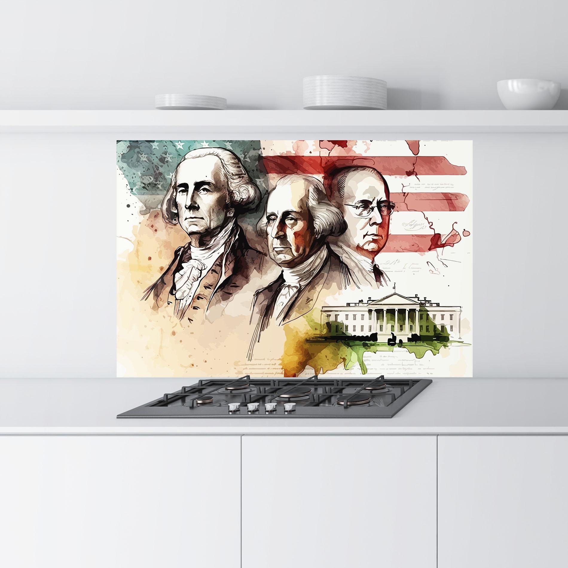 Konyhai üveg hátfal American Art Flag mockup 9