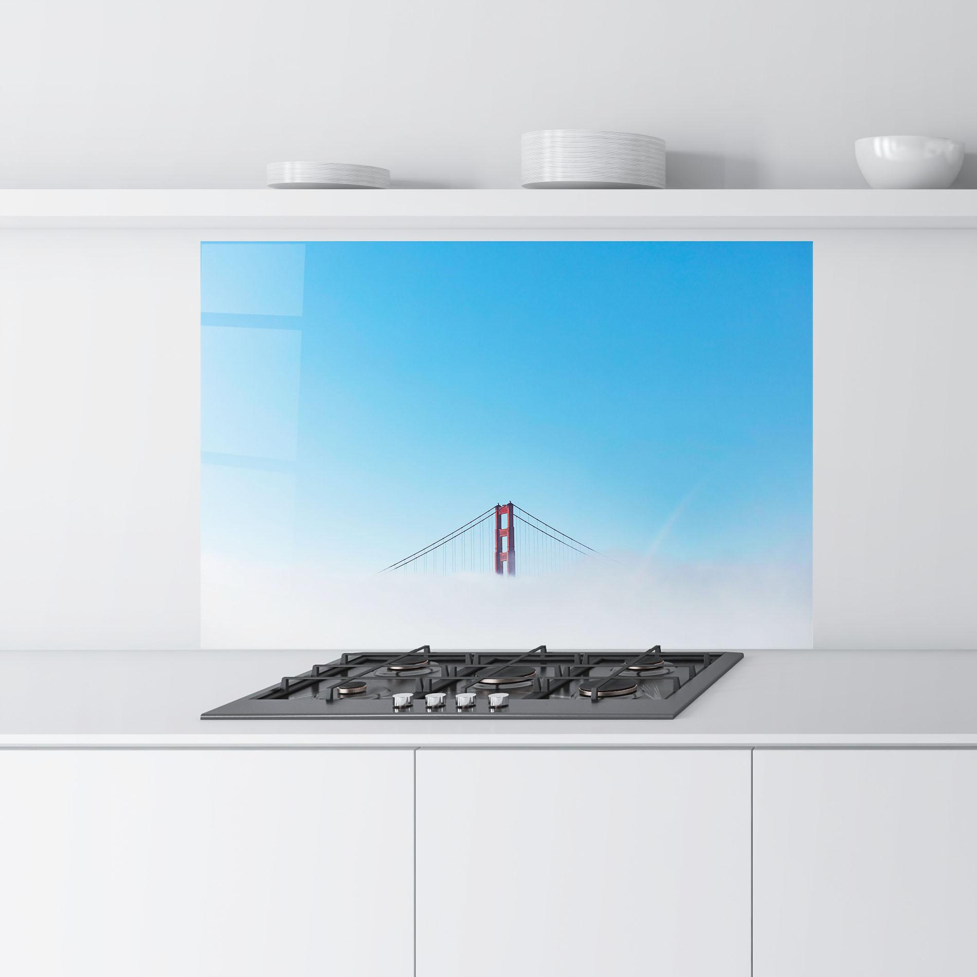 Konyhai üveg hátfal High Cloud Bridge mockup 9