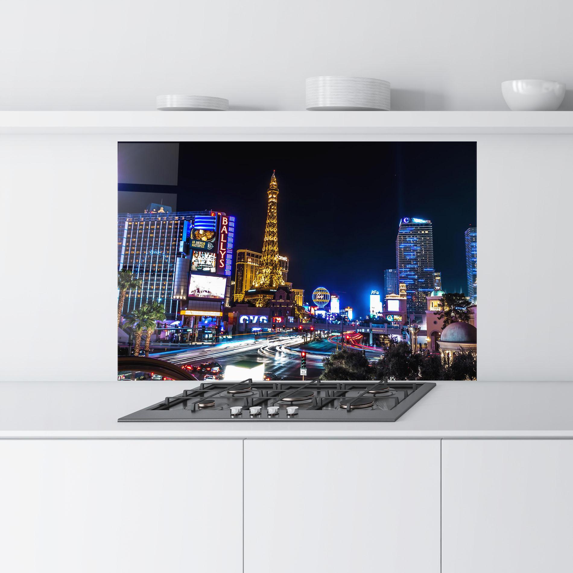 Konyhai üveg hátfal Las Vegas Night mockup 9