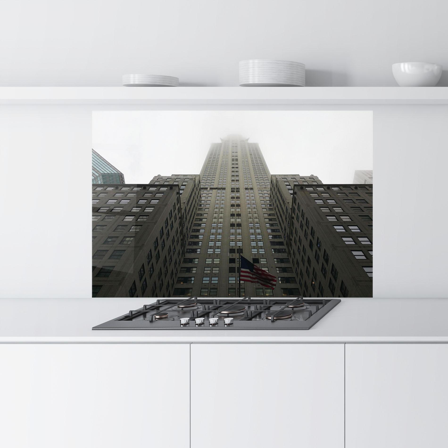 Konyhai üveg hátfal New York City Skyscraper mockup 9