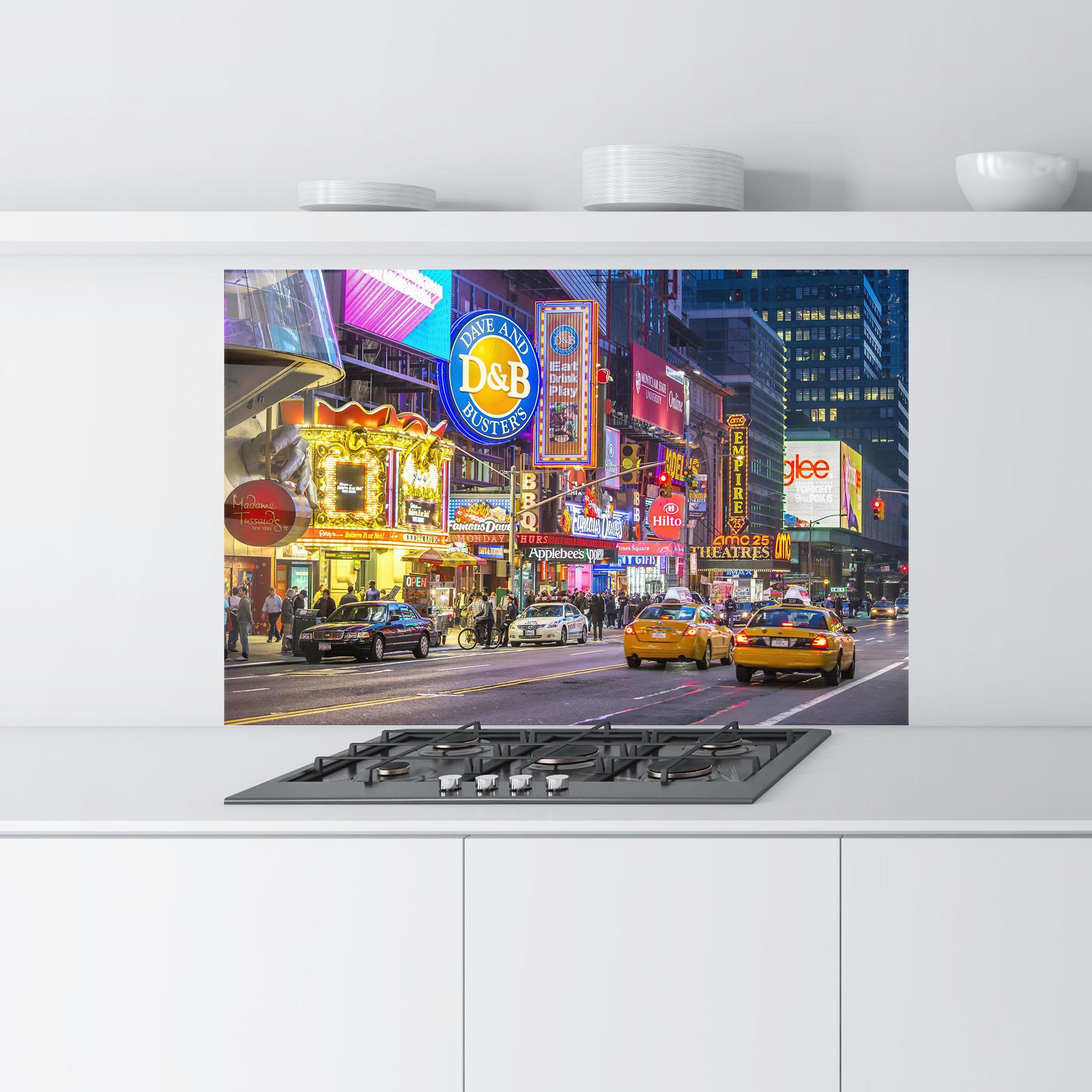 Konyhai üveg hátfal New York Lights mockup 9