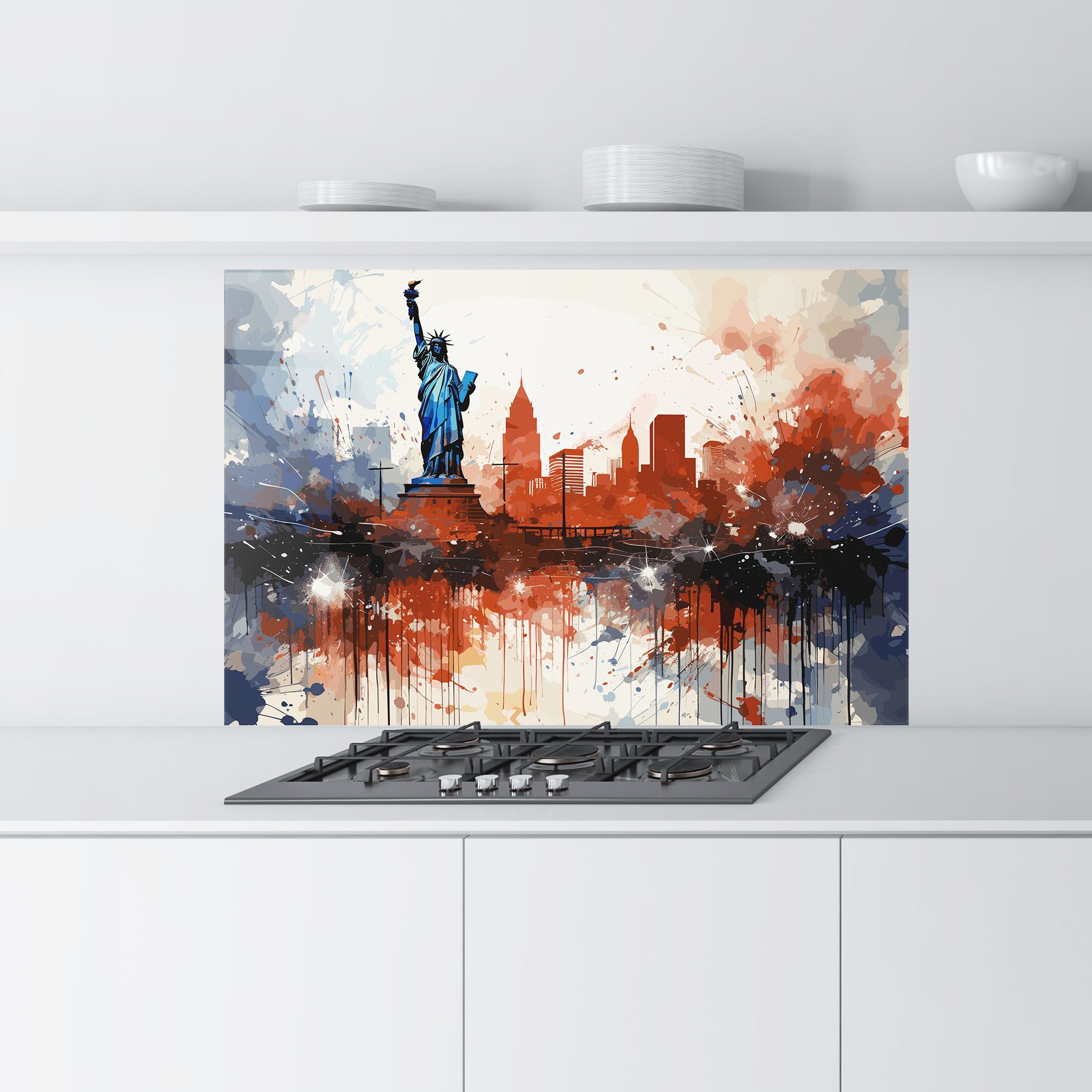 Red Blue Liberty Statue mockup 9