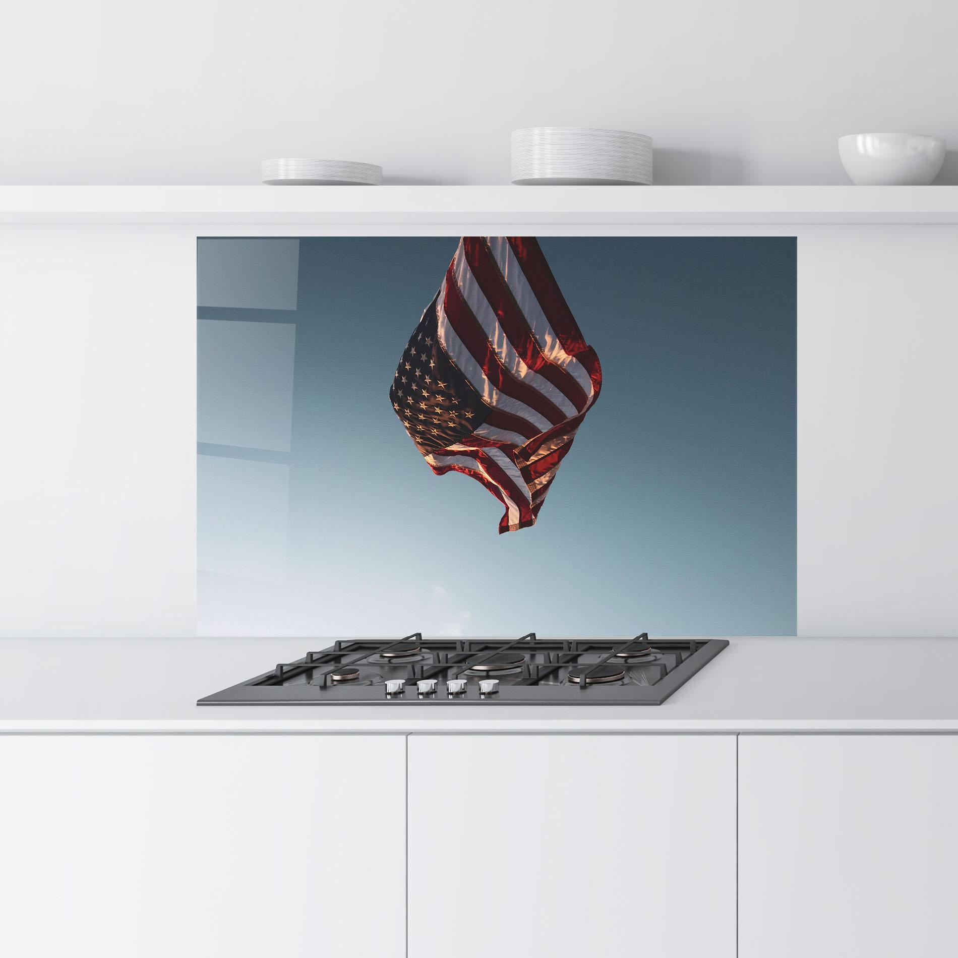 Konyhai üveg hátfal Usa Flag mockup 9
