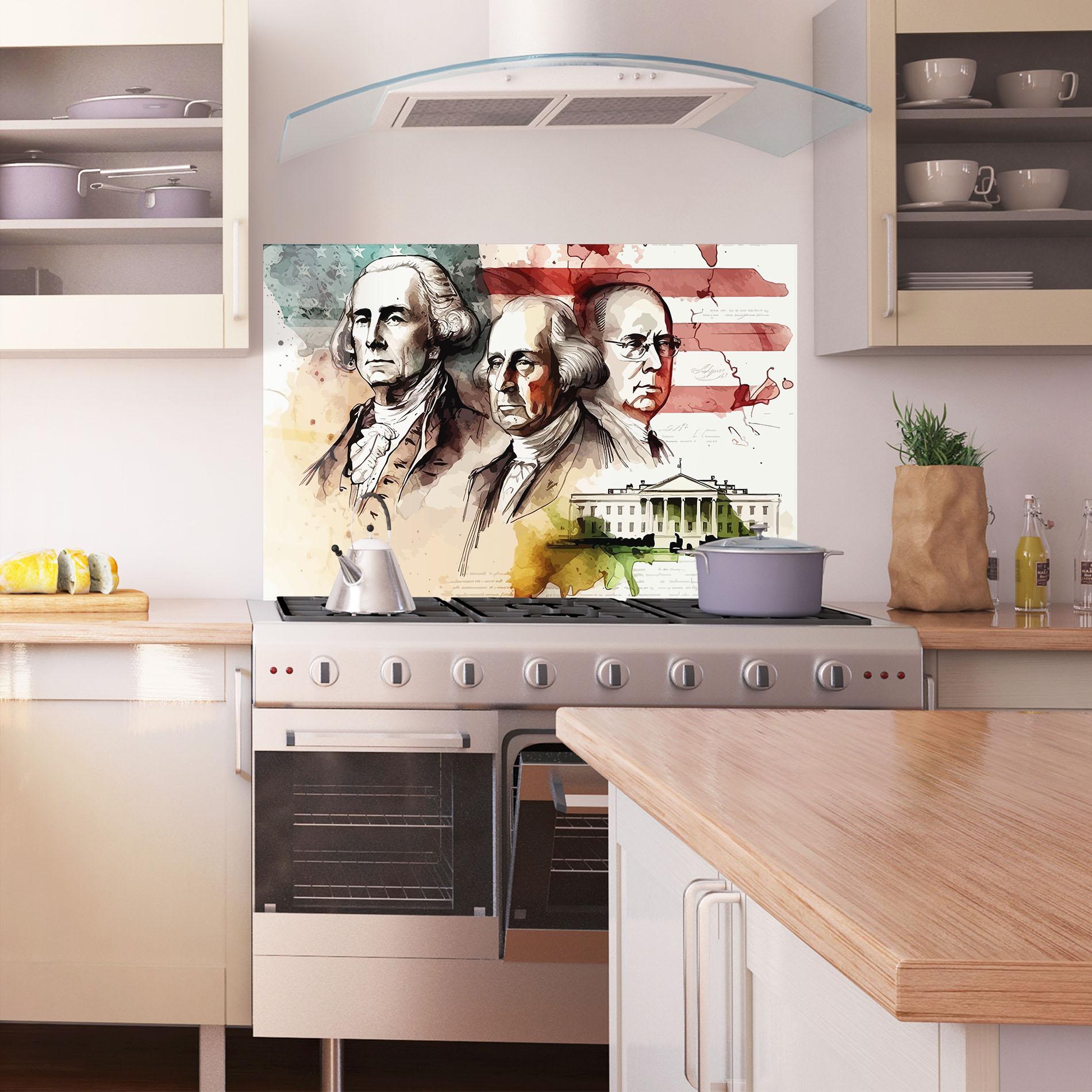 Konyhai üveg hátfal American Art Flag mockup 1
