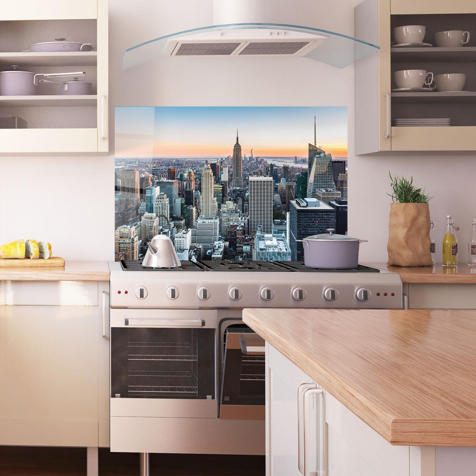 Konyhai üveg hátfal New York Skyline mockup 1