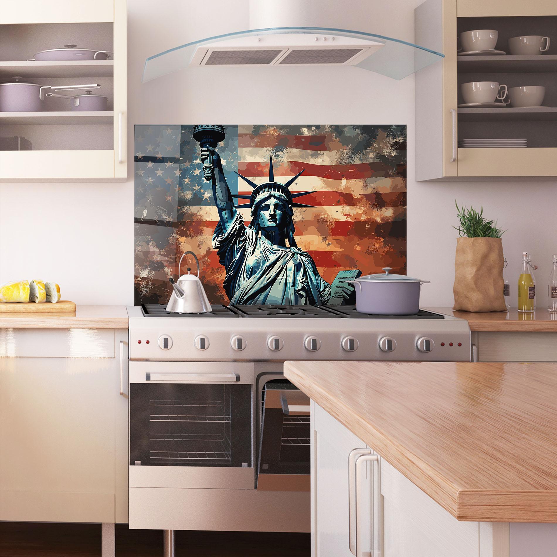 Konyhai üveg hátfal United States Art mockup 1