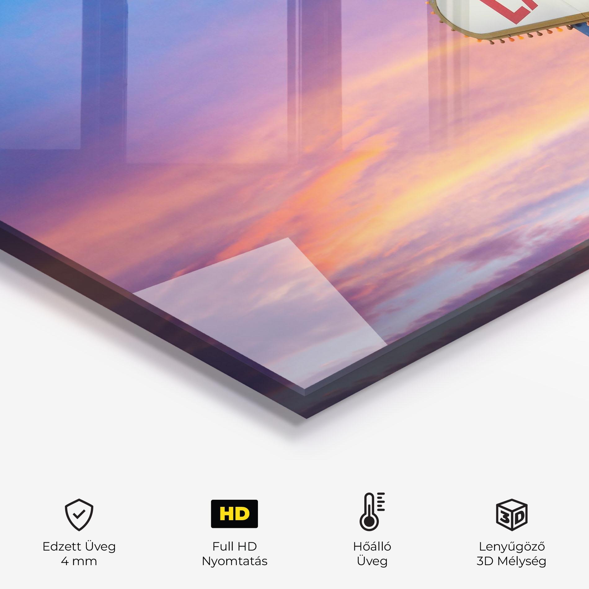 Konyhai üveg hátfal Las Vegas Sign mockup 2