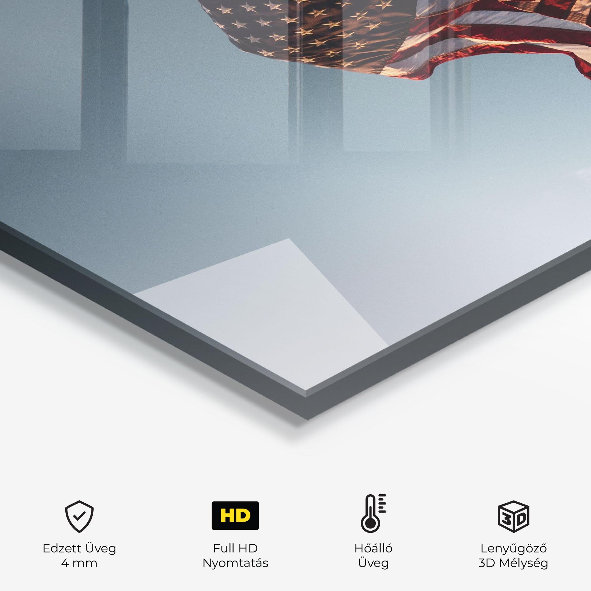 Konyhai üveg hátfal Usa Flag mockup 2