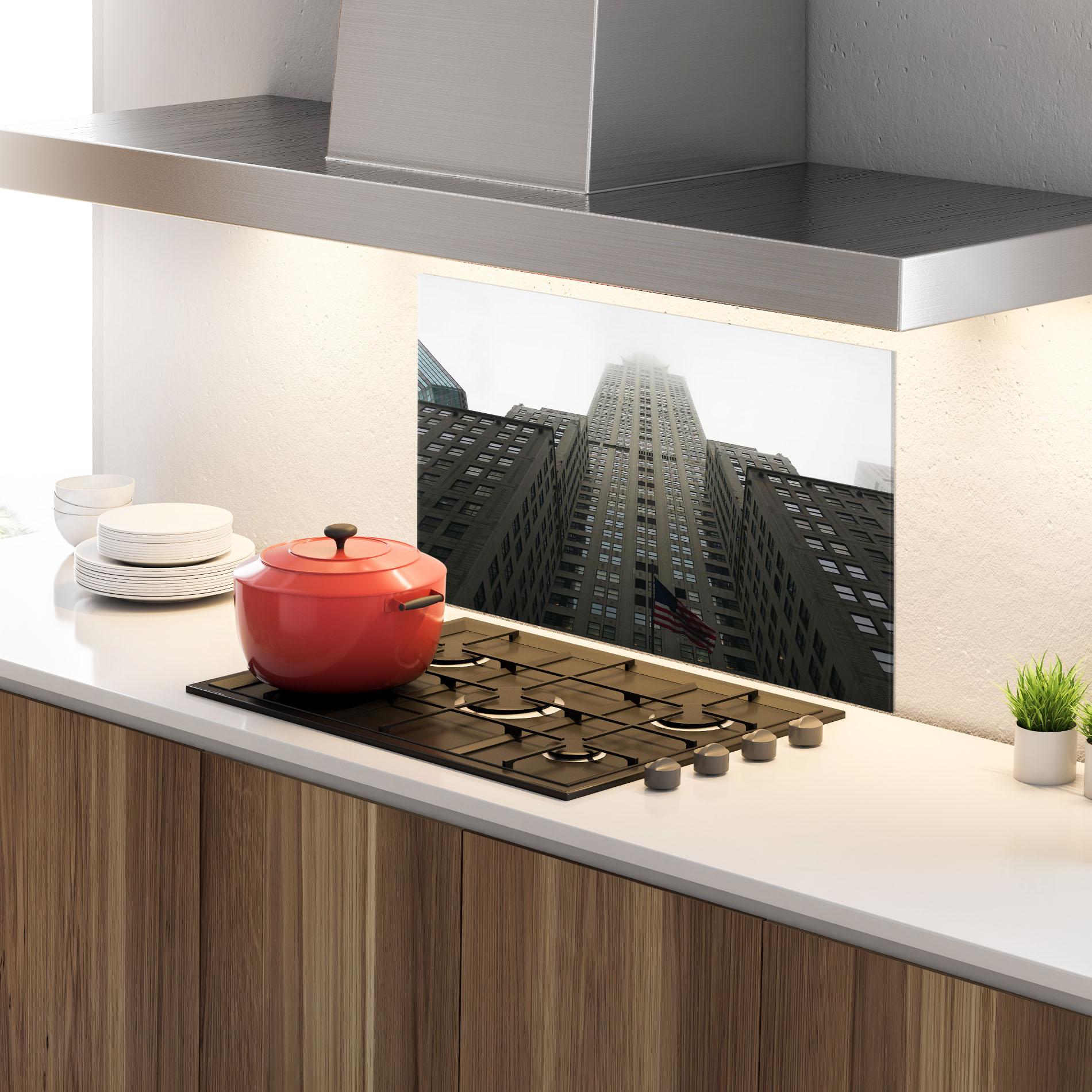Konyhai üveg hátfal New York City Skyscraper mockup 4