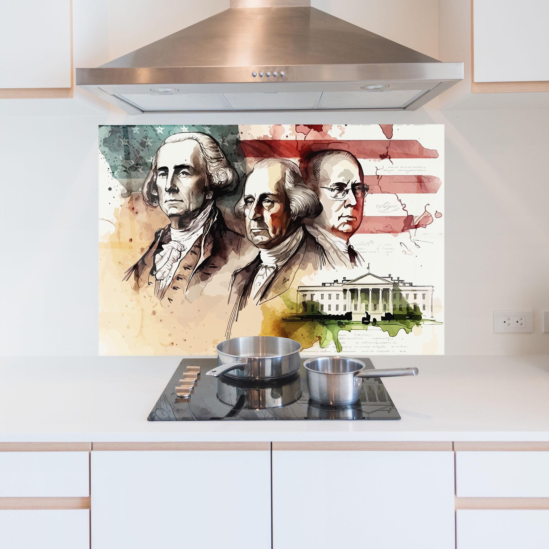 Konyhai üveg hátfal American Art Flag mockup 5