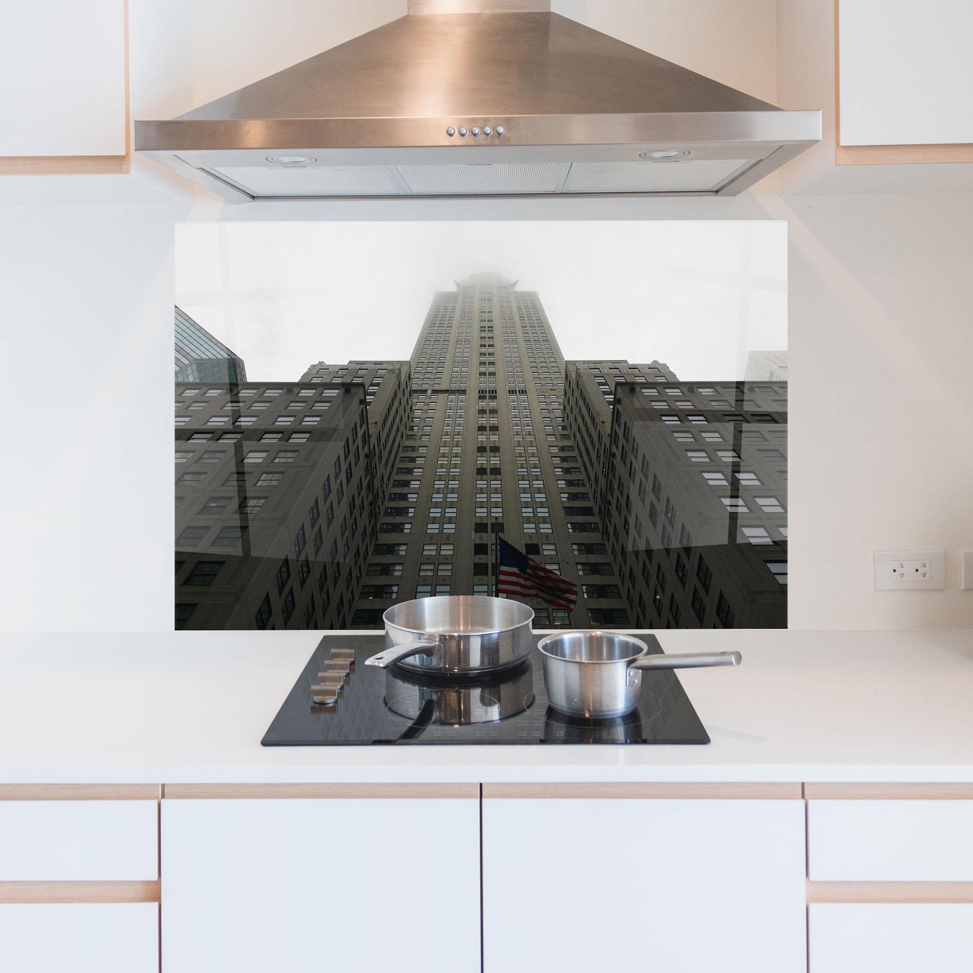 Konyhai üveg hátfal New York City Skyscraper mockup 5