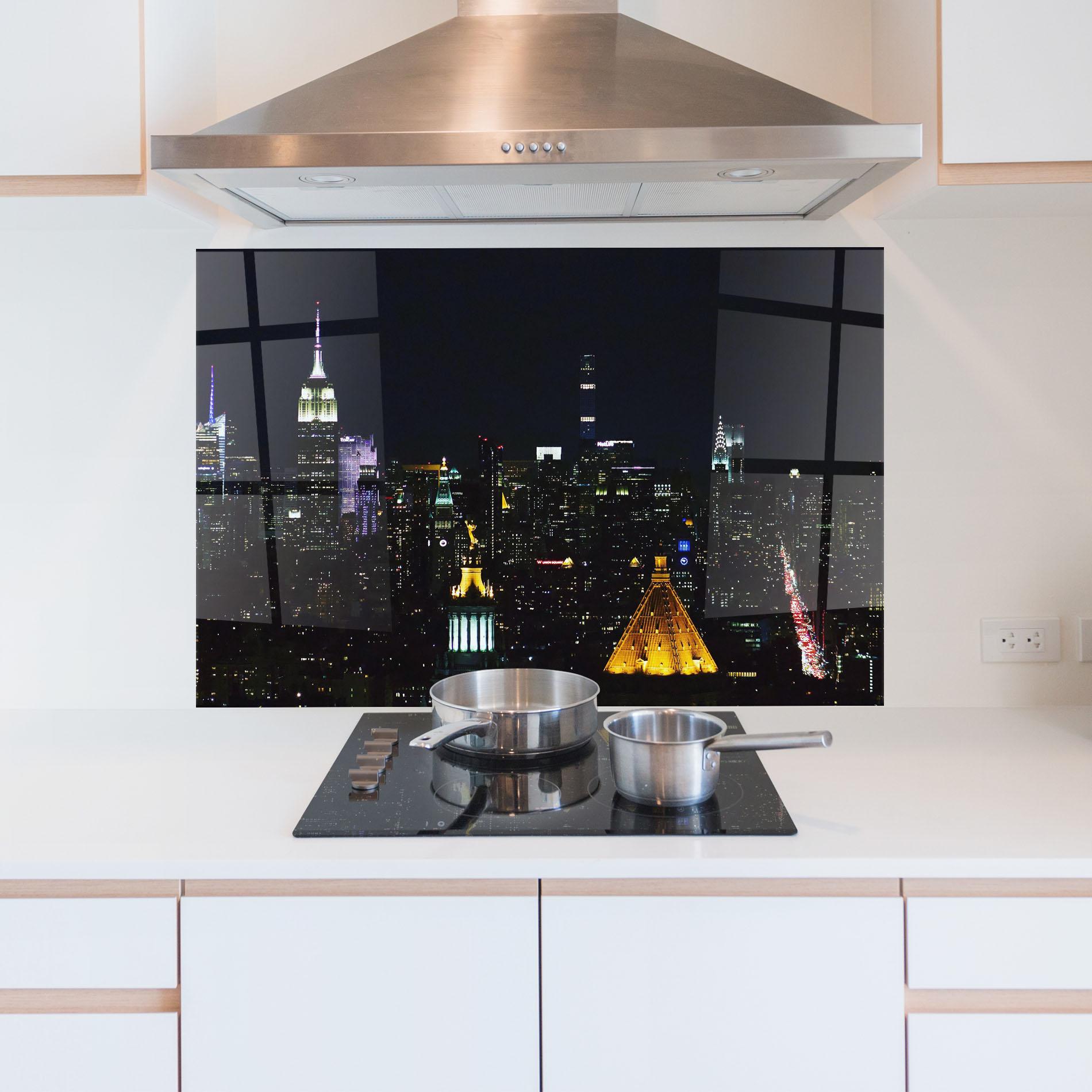 Konyhai üveg hátfal Pretty City Night mockup 5