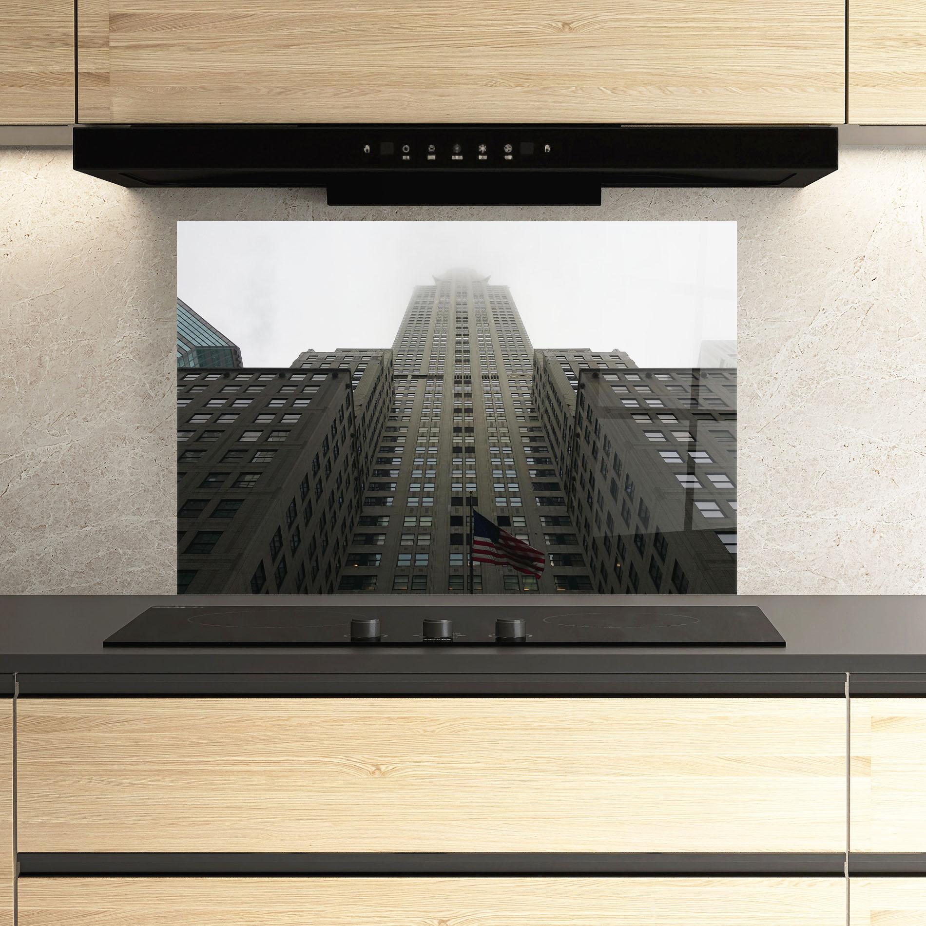 Konyhai üveg hátfal New York City Skyscraper mockup 3