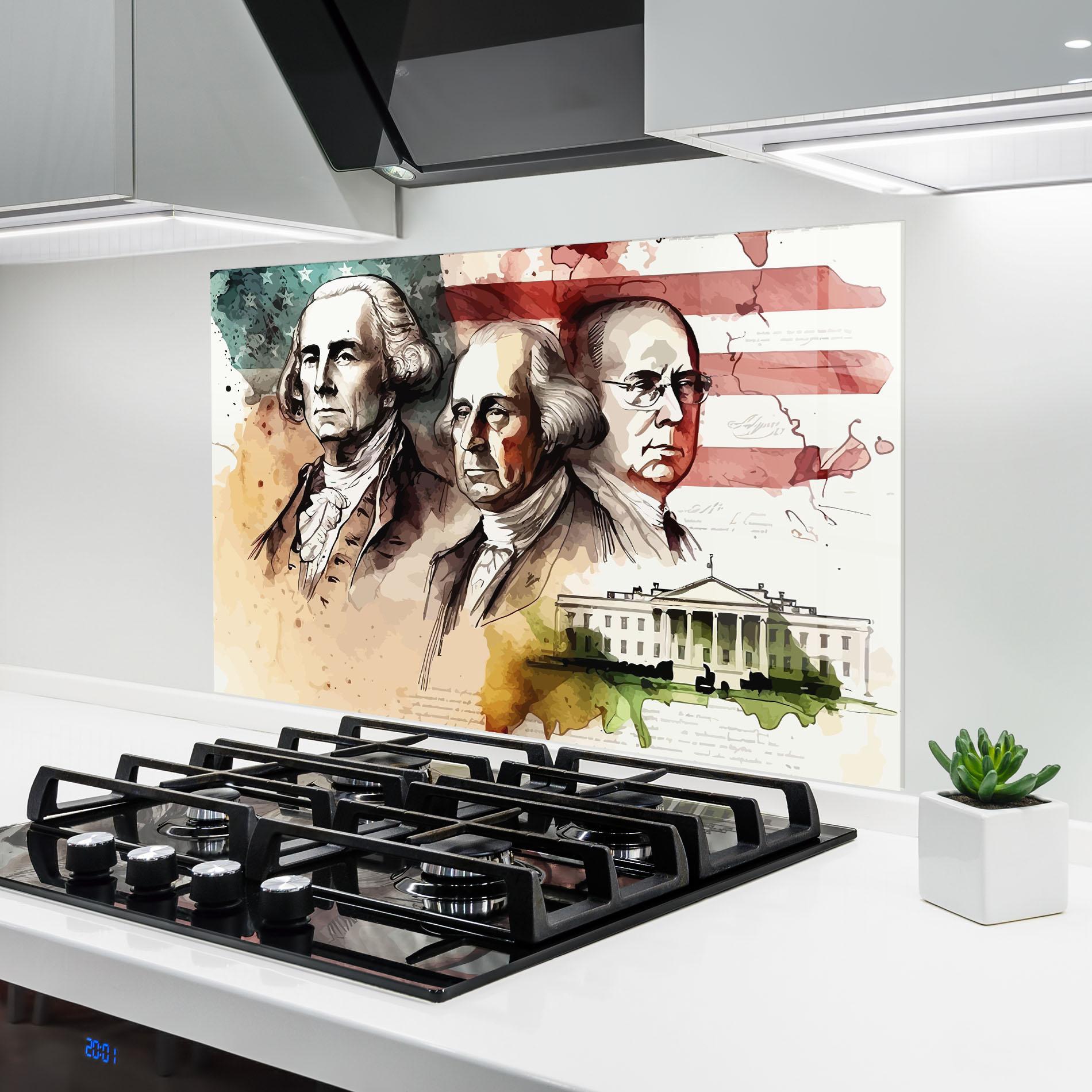 Konyhai üveg hátfal American Art Flag mockup 6