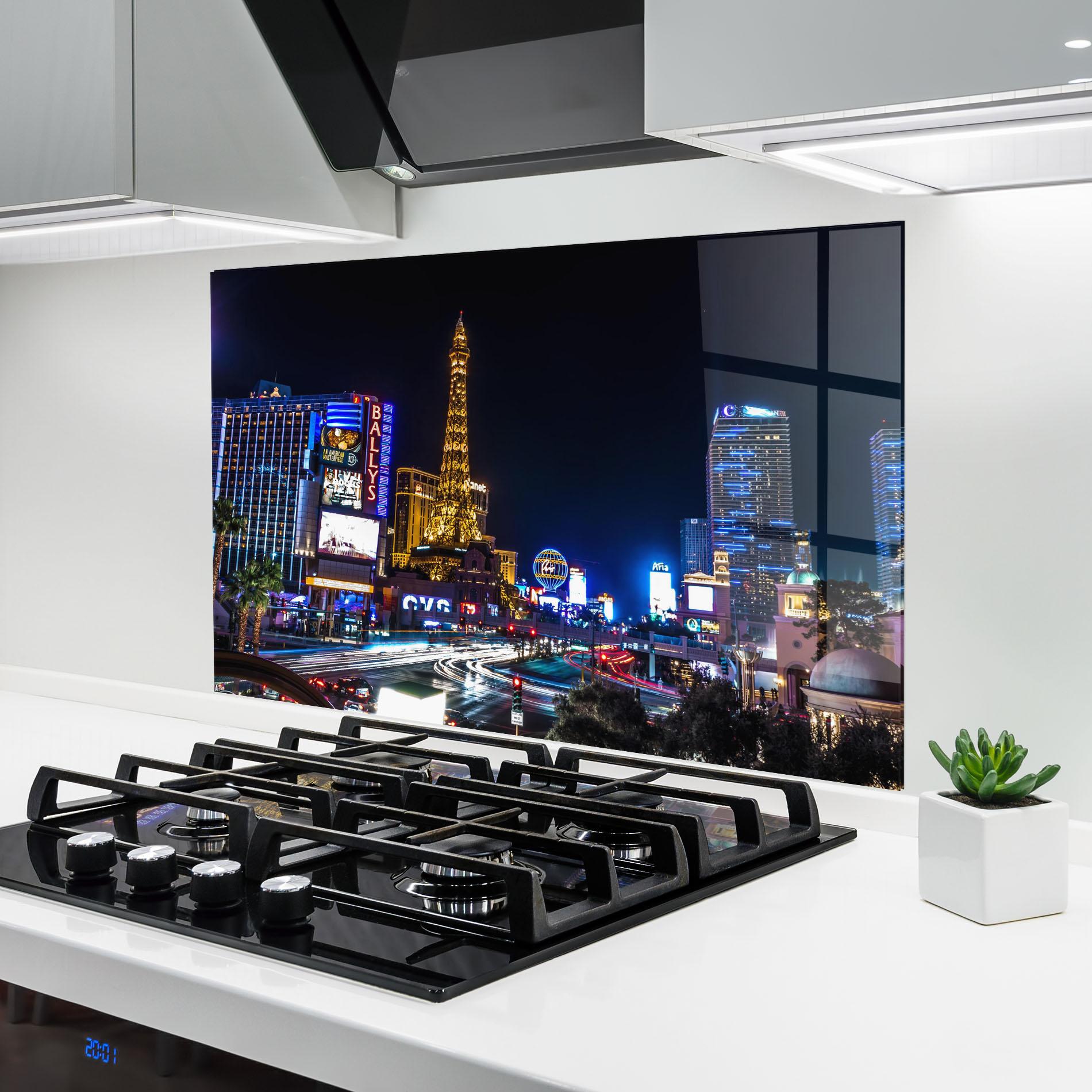 Konyhai üveg hátfal Las Vegas Night mockup 6