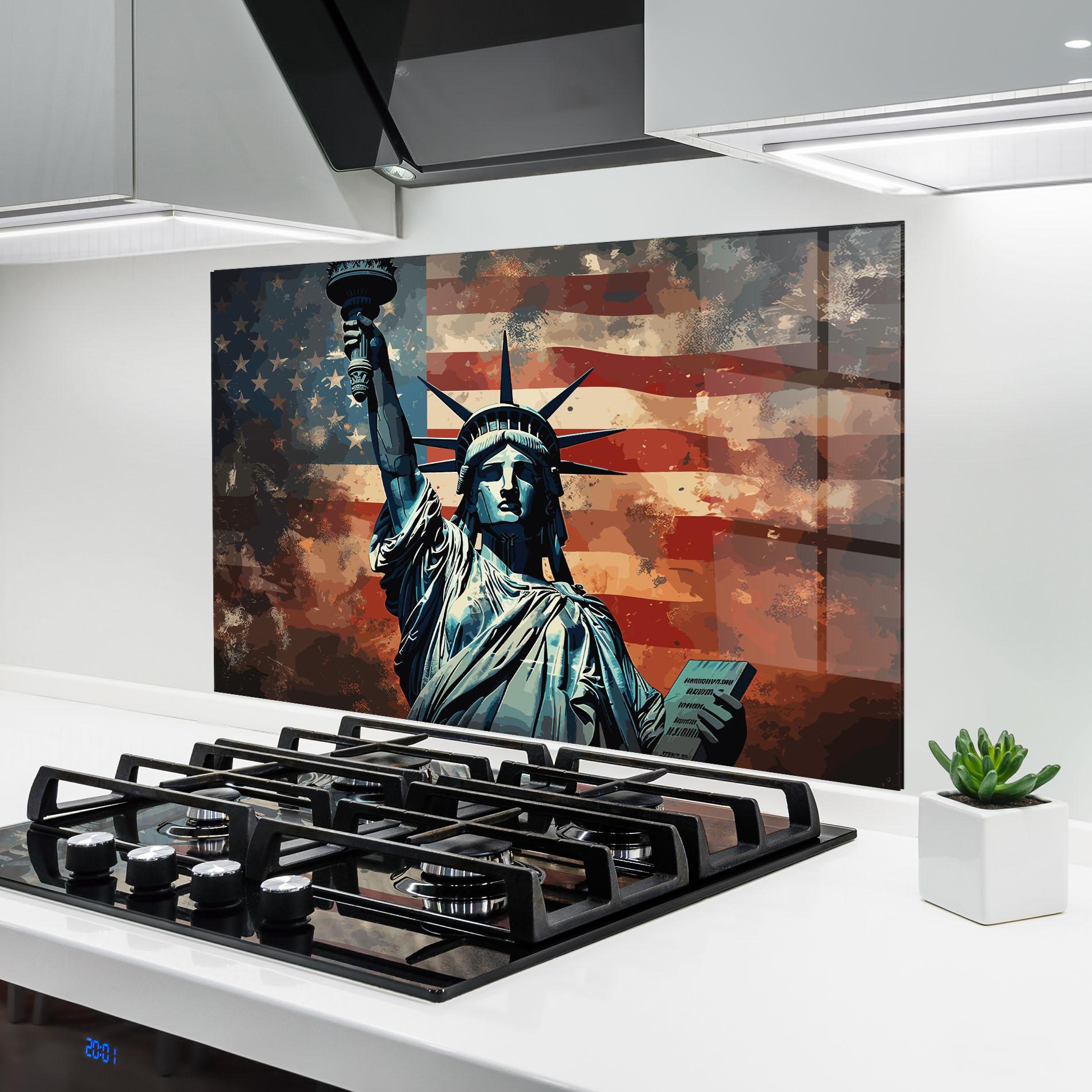 Konyhai üveg hátfal United States Art mockup 6