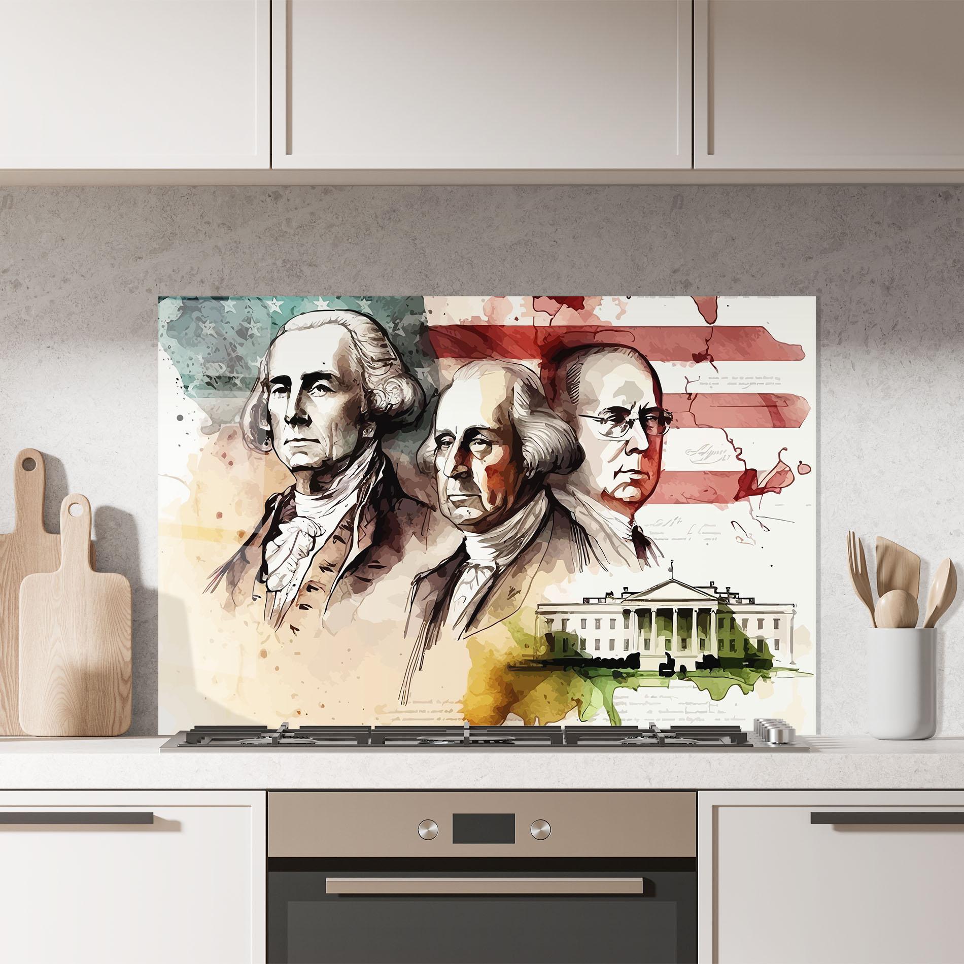 Konyhai üveg hátfal American Art Flag mockup 7