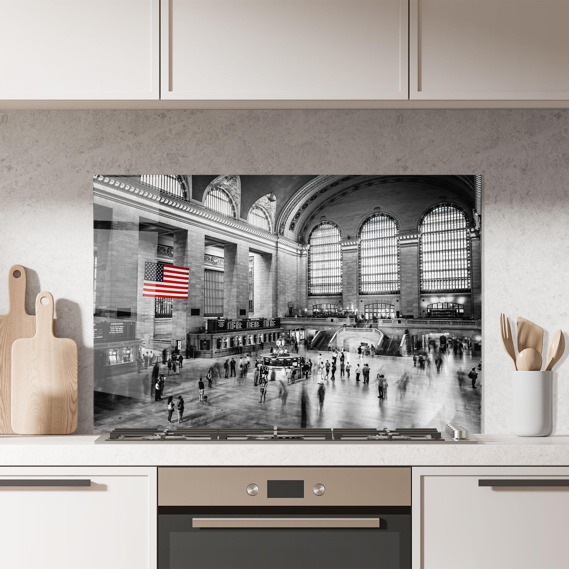 Konyhai üveg hátfal New York Station mockup 7