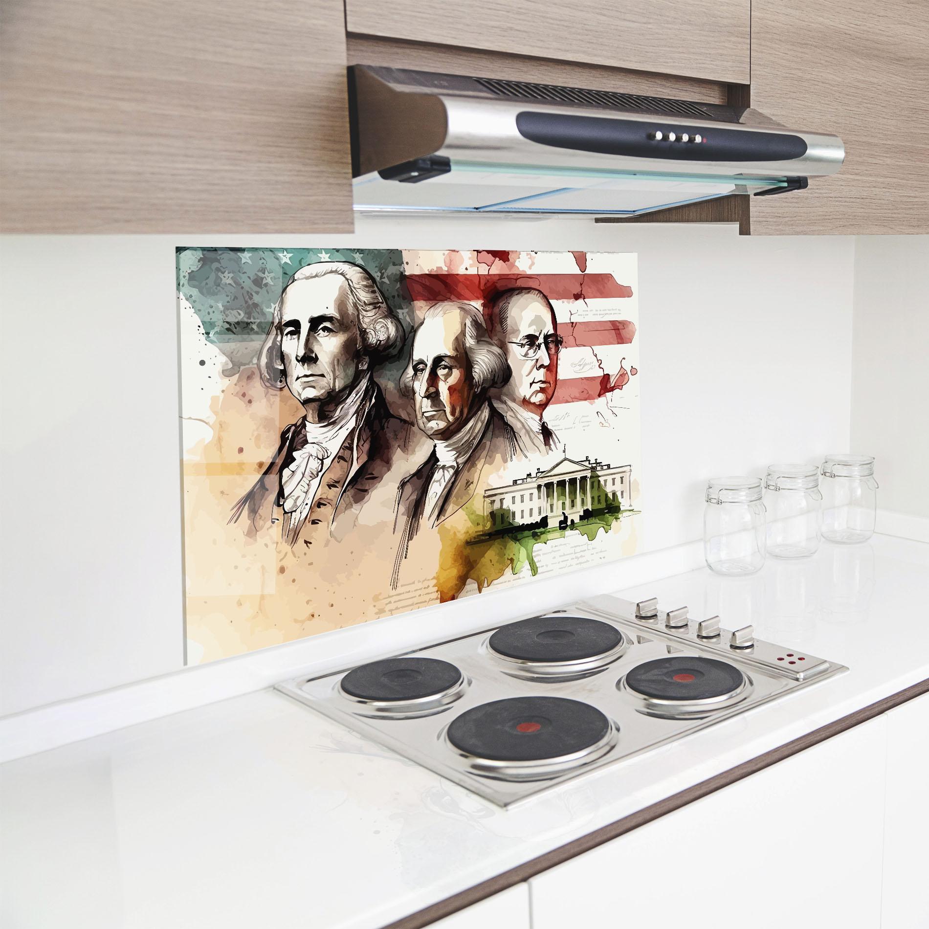 Konyhai üveg hátfal American Art Flag mockup 8