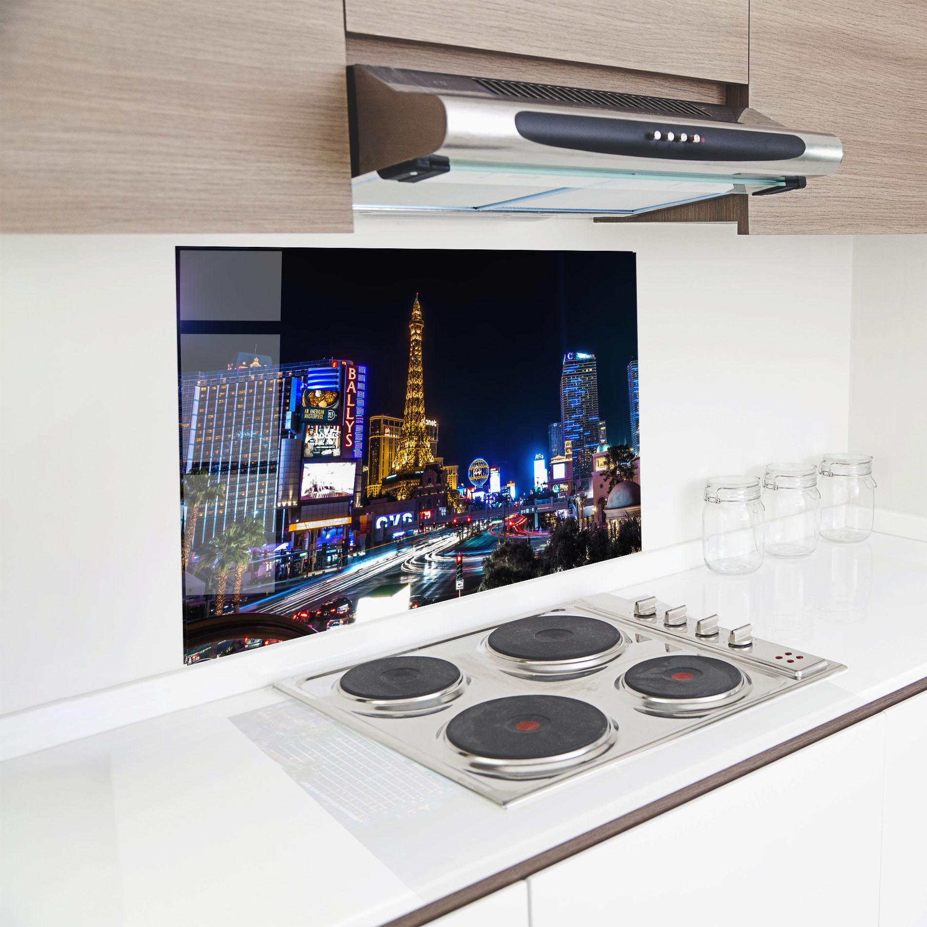 Konyhai üveg hátfal Las Vegas Night mockup 8