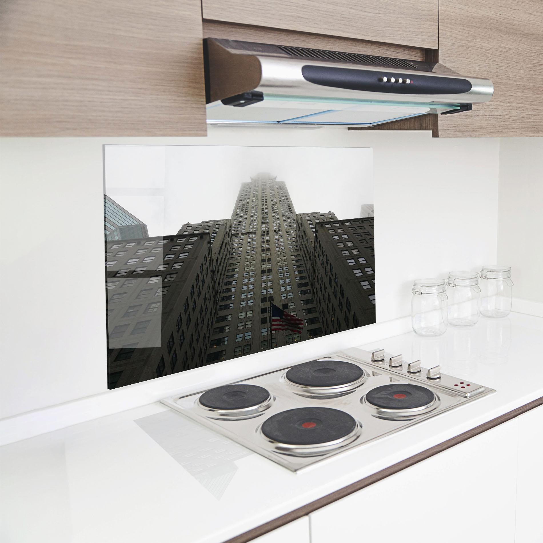 Konyhai üveg hátfal New York City Skyscraper mockup 8