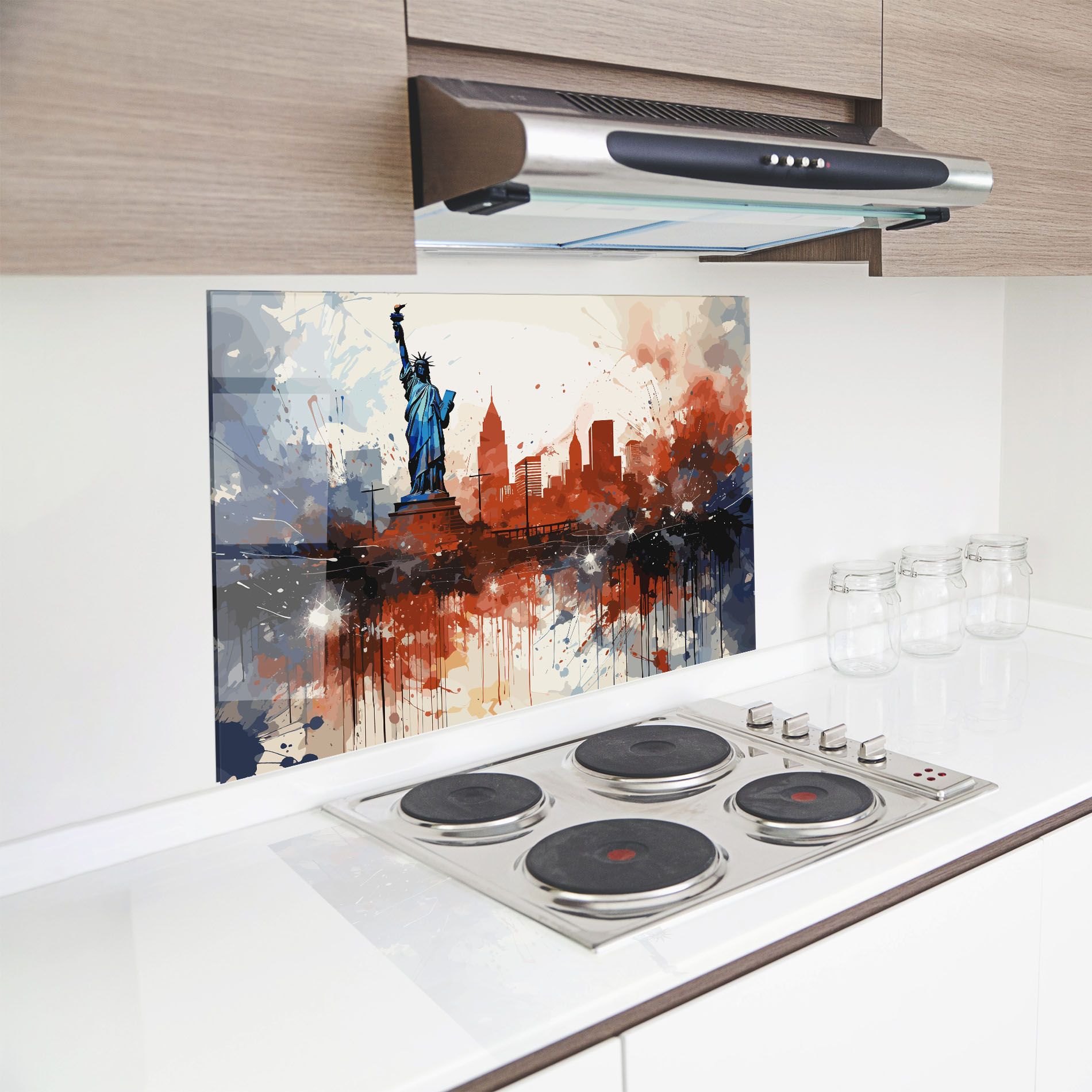 Red Blue Liberty Statue mockup 8