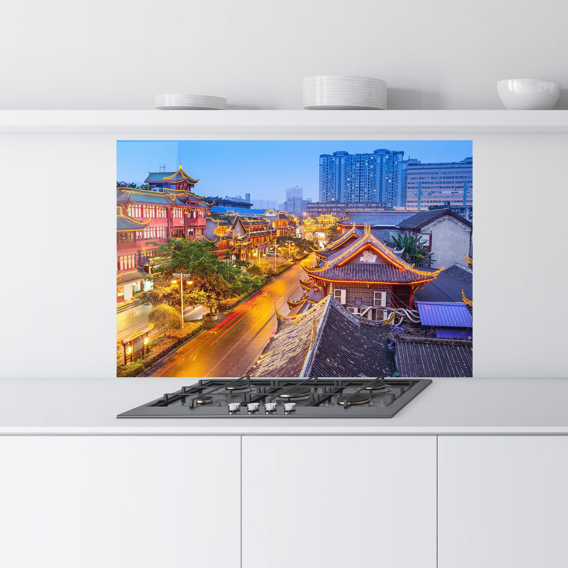 Konyhai üveg hátfal Chengdu China mockup 9