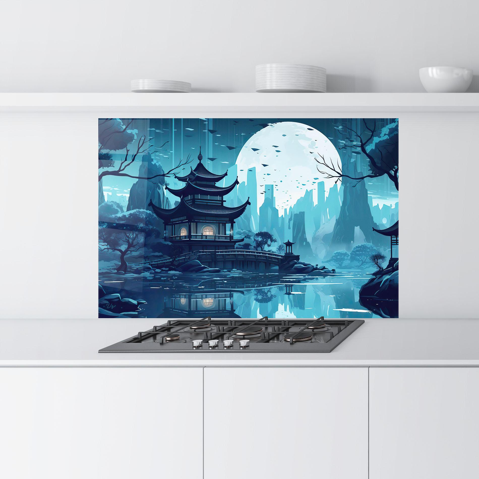 Konyhai üveg hátfal Chinese Cartoon mockup 9