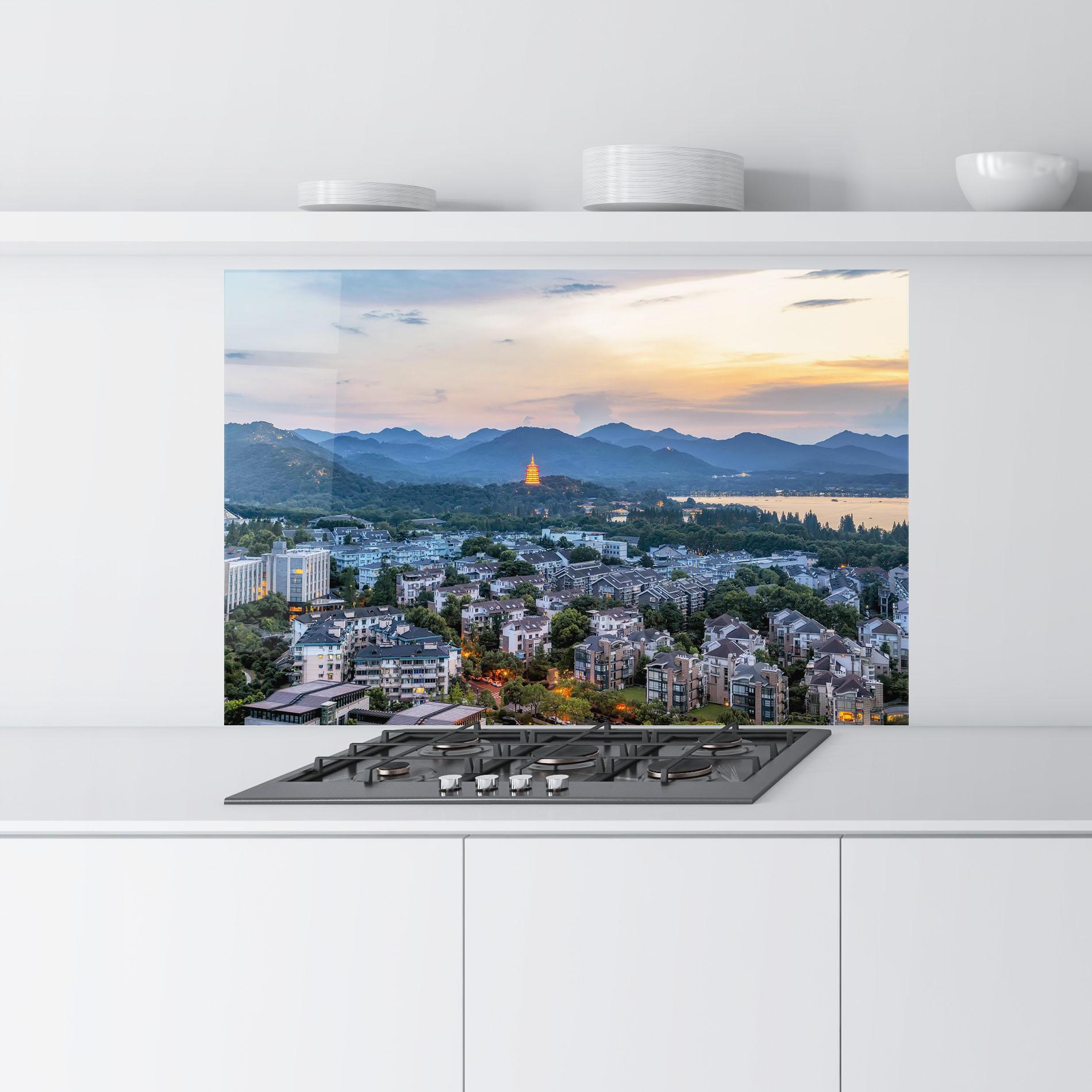 Konyhai üveg hátfal Hangzhou China mockup 9