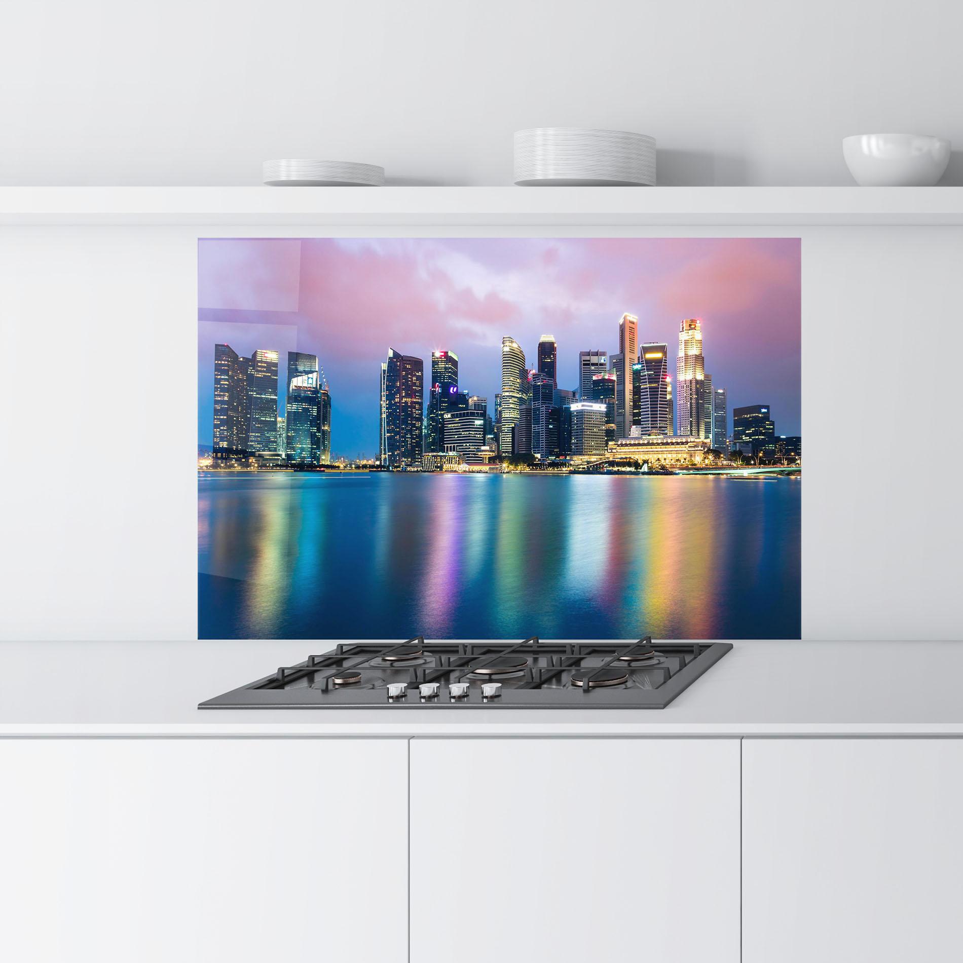 Konyhai üveg hátfal Hong Kong Skyline mockup 9