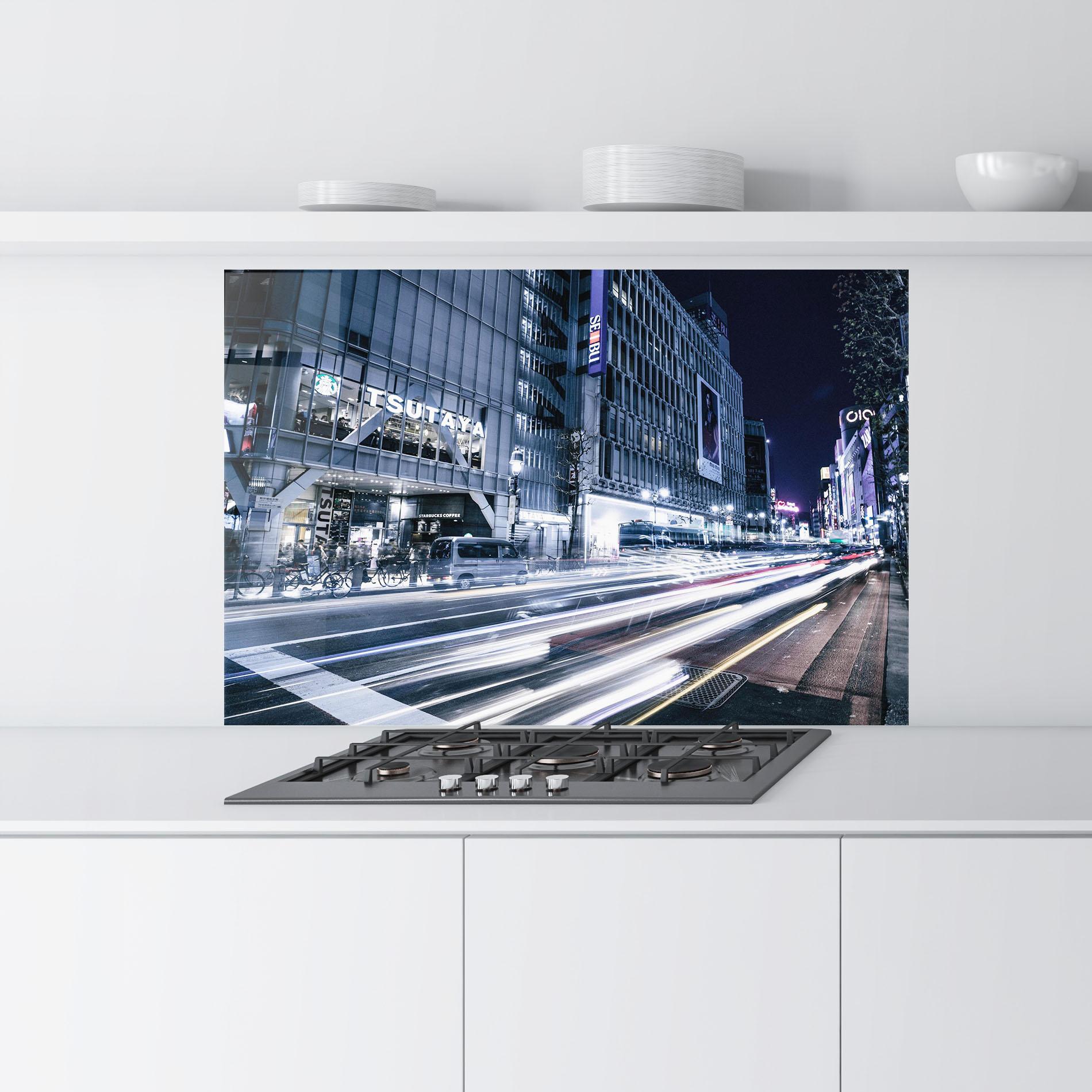 Konyhai üveg hátfal Road Traffic mockup 9