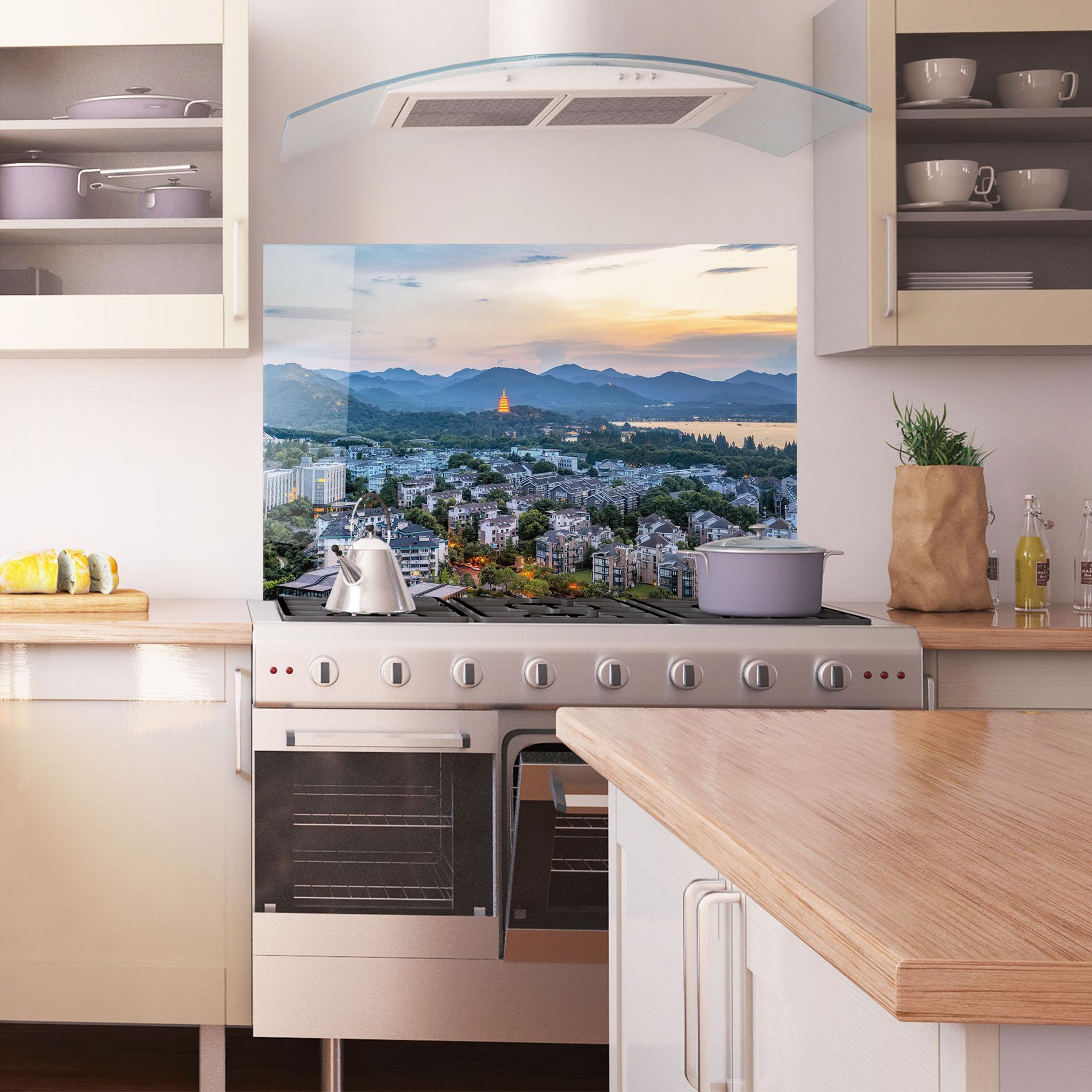 Konyhai üveg hátfal Hangzhou China mockup 1