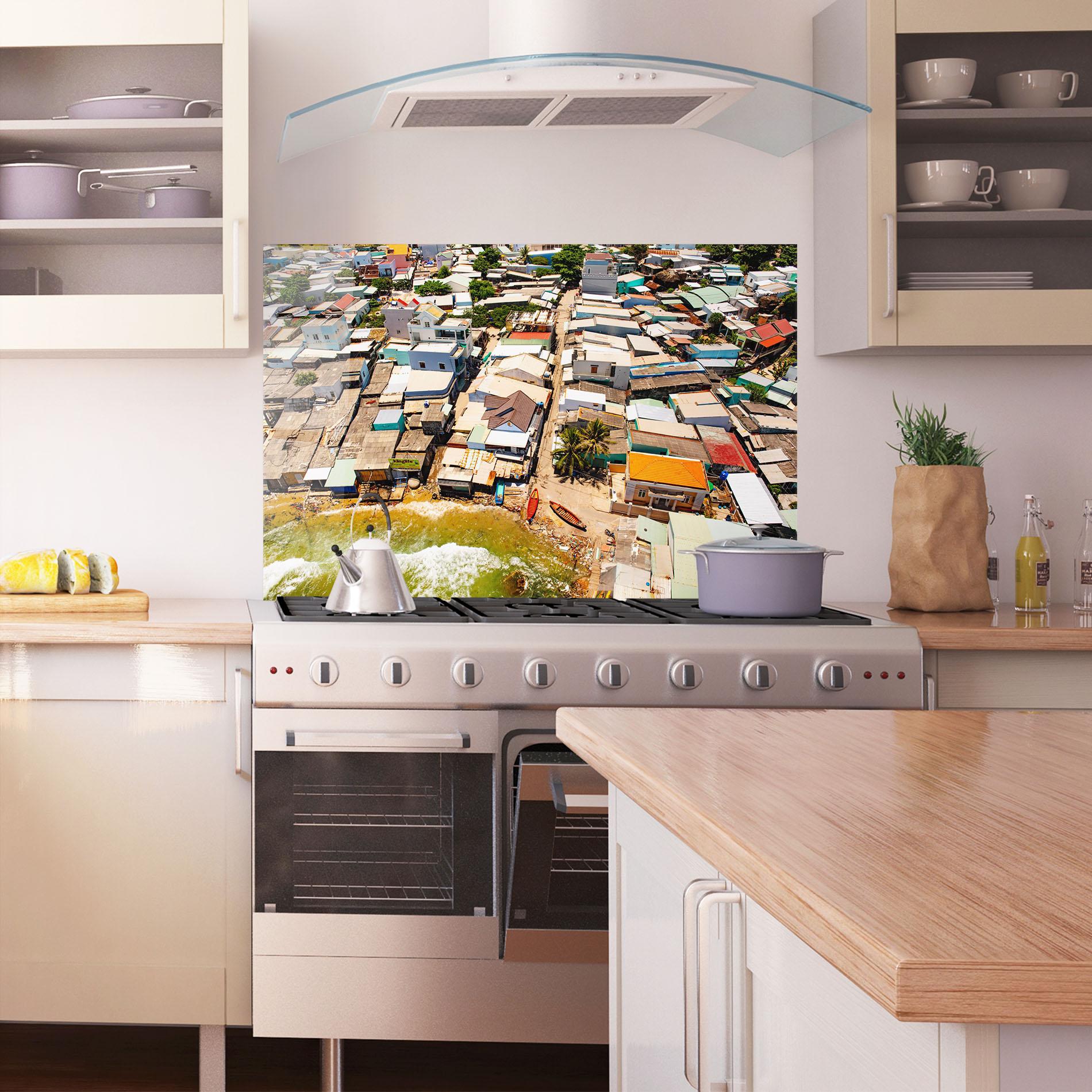 Konyhai üveg hátfal Vietnam Slums mockup 1